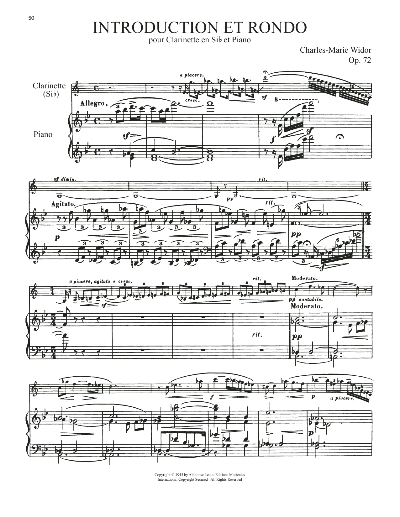 Learn to play Charles-Marie Widor Introduction Et Rondo sheet music for Clarinet and Piano in minutes. Charles-Marie Widor Introduction Et Rondo sheet music notes and chords. Download Printable PDF.