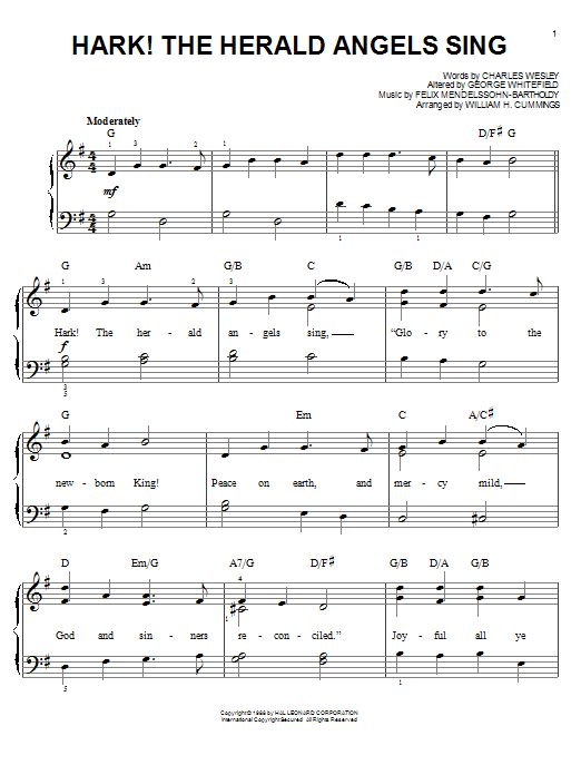 Charles Wesley Hark! The Herald Angels Sing sheet music notes and chords. Download Printable PDF.