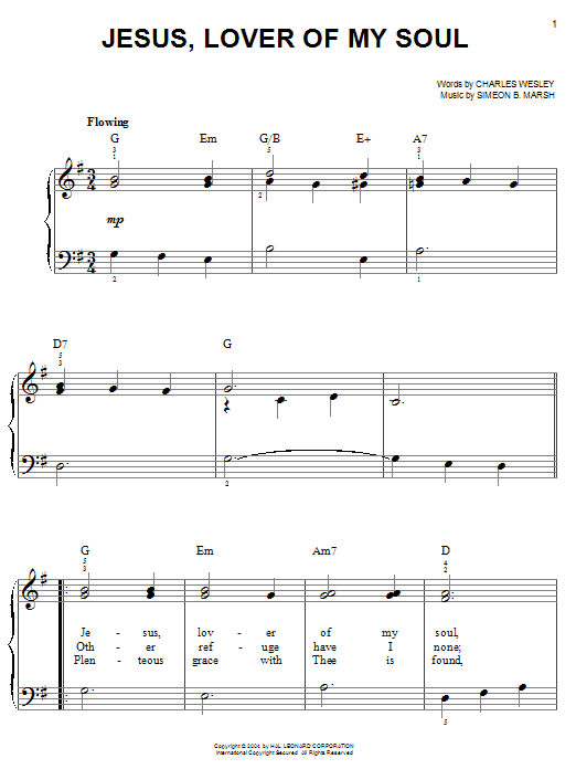 Charles Wesley Jesus, Lover Of My Soul sheet music notes and chords. Download Printable PDF.