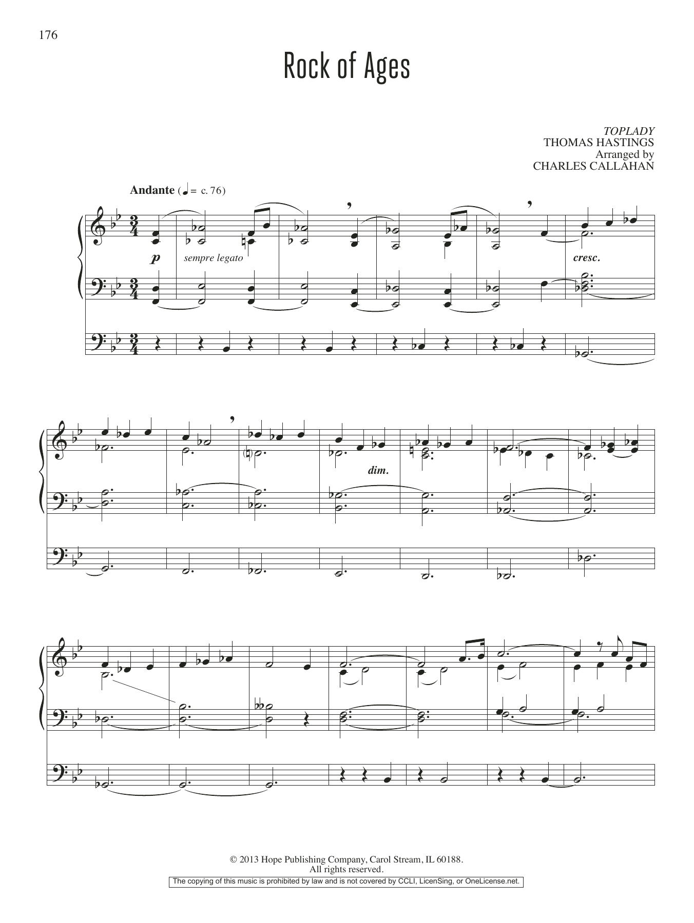 Charles Callahan Rock of Ages sheet music notes and chords. Download Printable PDF.