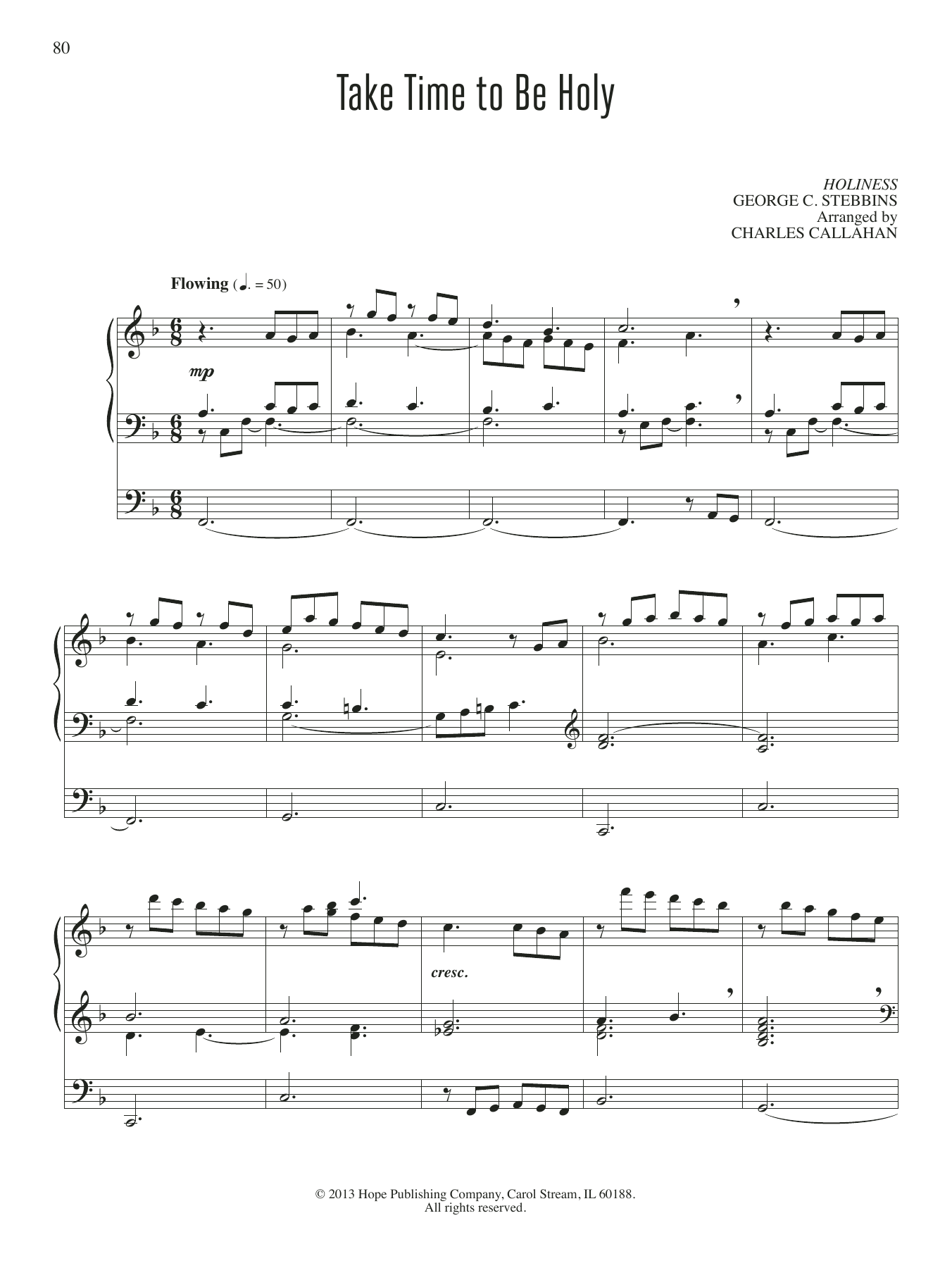 Learn to play Charles Callahan Take Time To Be Holy sheet music for Organ in minutes. Price: 6.9900$ Charles Callahan Take Time To Be Holy sheet music notes and chords arranged for Organ