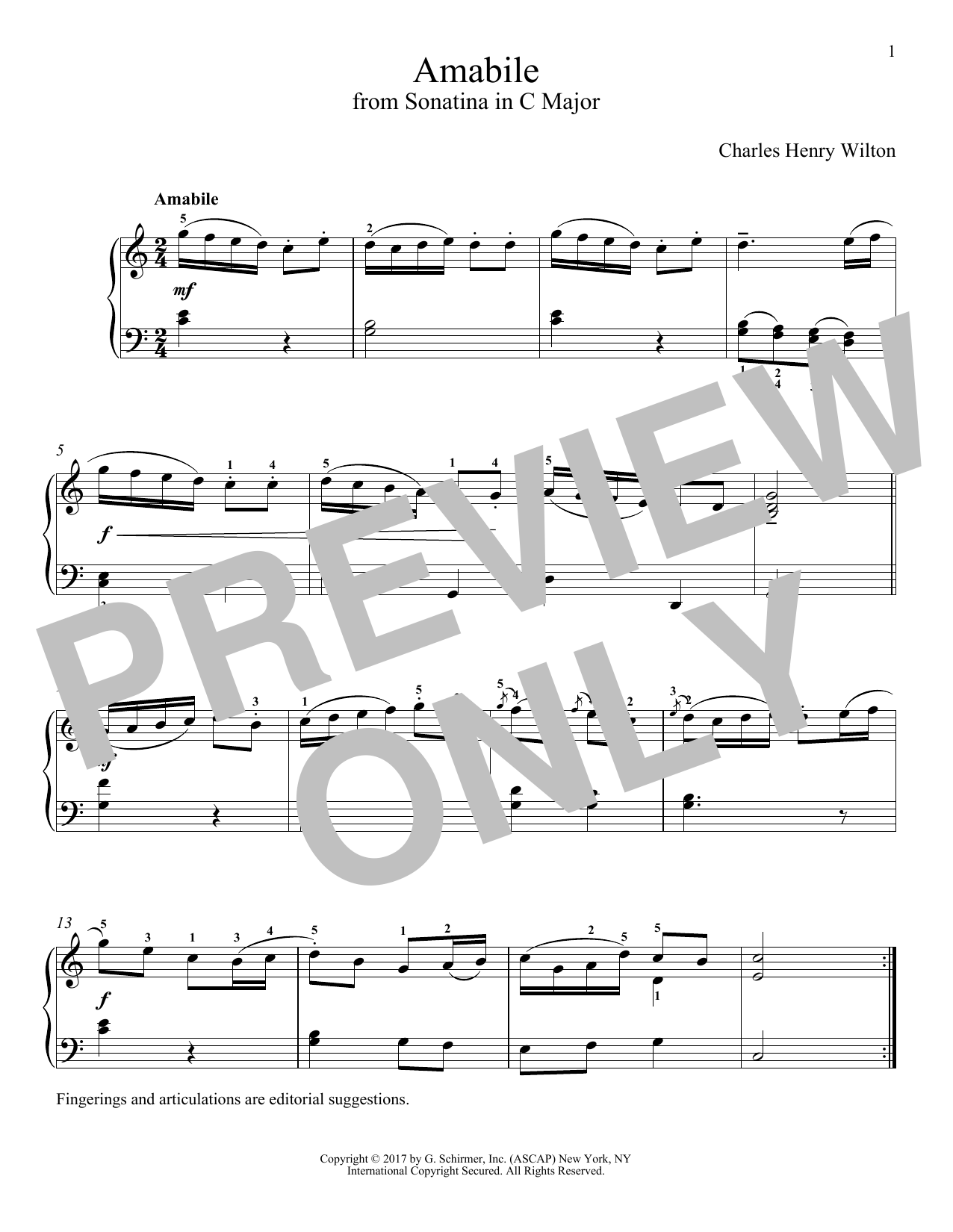 Charles Henry Wilton Amabile sheet music notes and chords. Download Printable PDF.