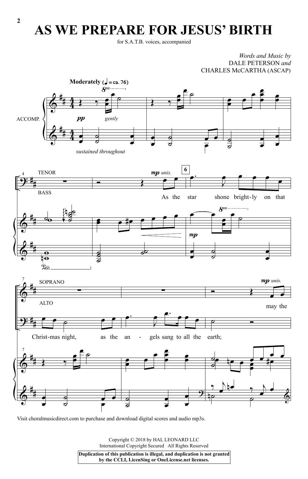 Learn to play Charles McCartha As We Prepare For Jesus' Birth sheet music for SATB Choir in minutes. Charles McCartha As We Prepare For Jesus' Birth sheet music notes and chords. Download Printable PDF.