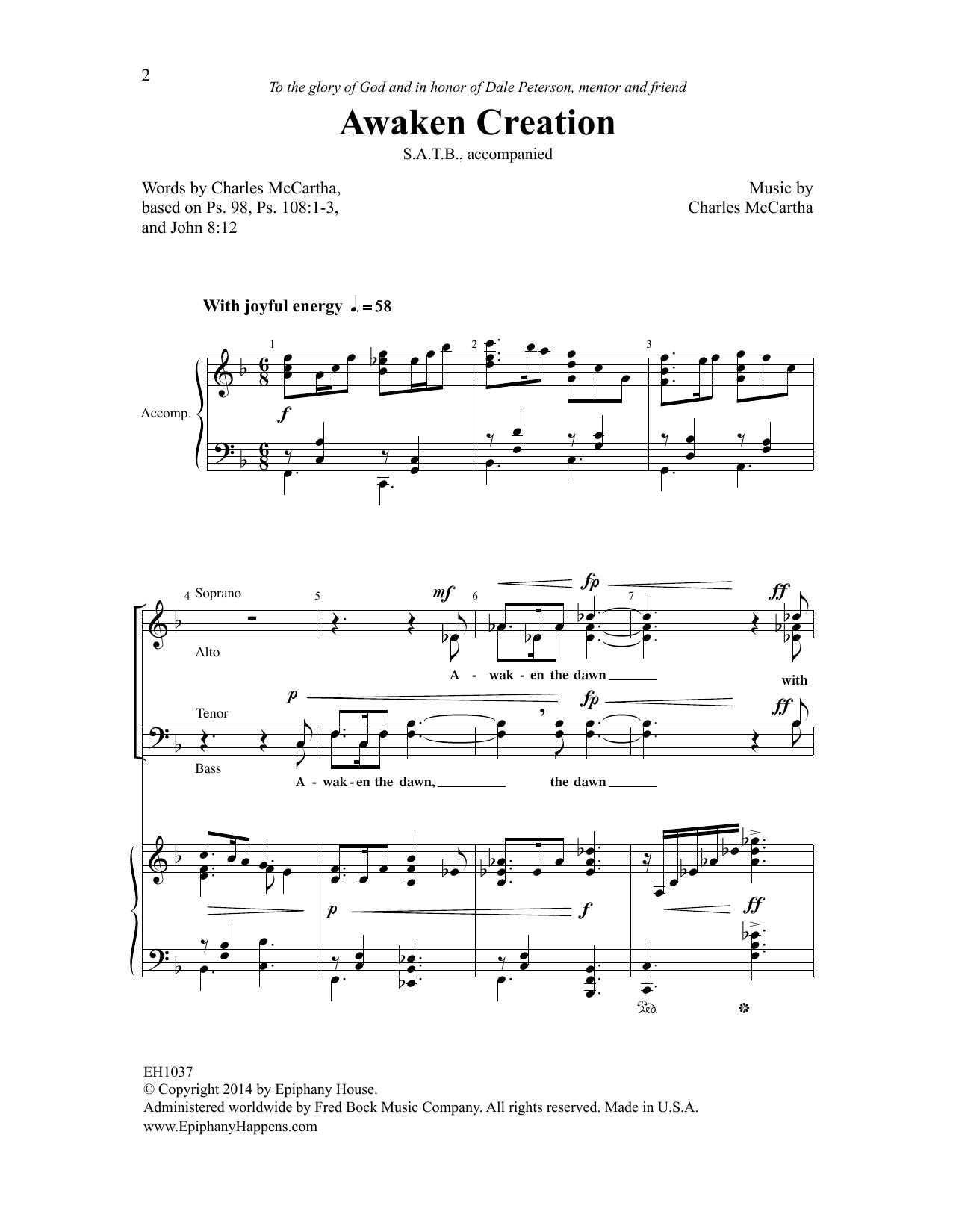 Charles McCartha Awaken Creation sheet music notes and chords. Download Printable PDF.