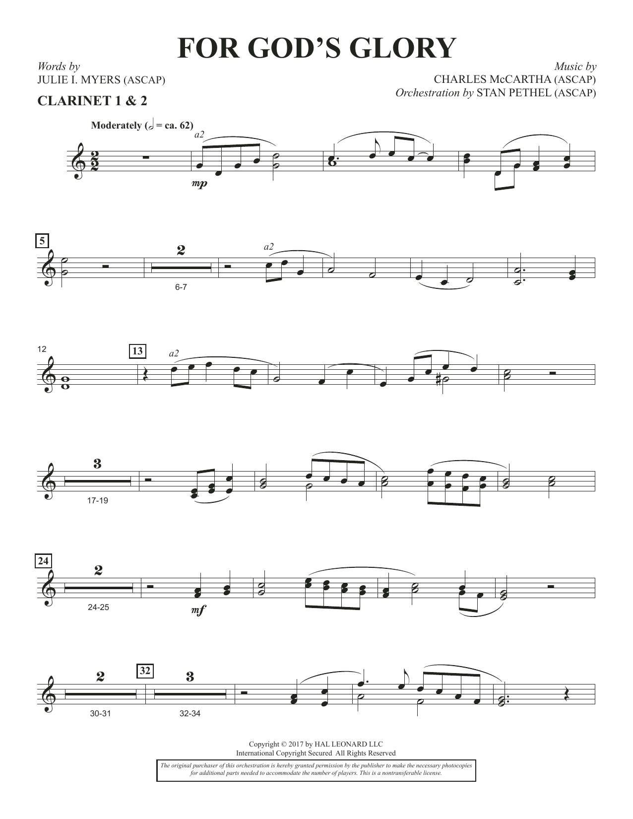 Learn to play Charles McCartha For God's Glory - Bb Clarinet 1 & 2 sheet music for Choir Instrumental Pak in minutes. Charles McCartha For God's Glory - Bb Clarinet 1 & 2 sheet music notes and chords. Download Printable PDF.