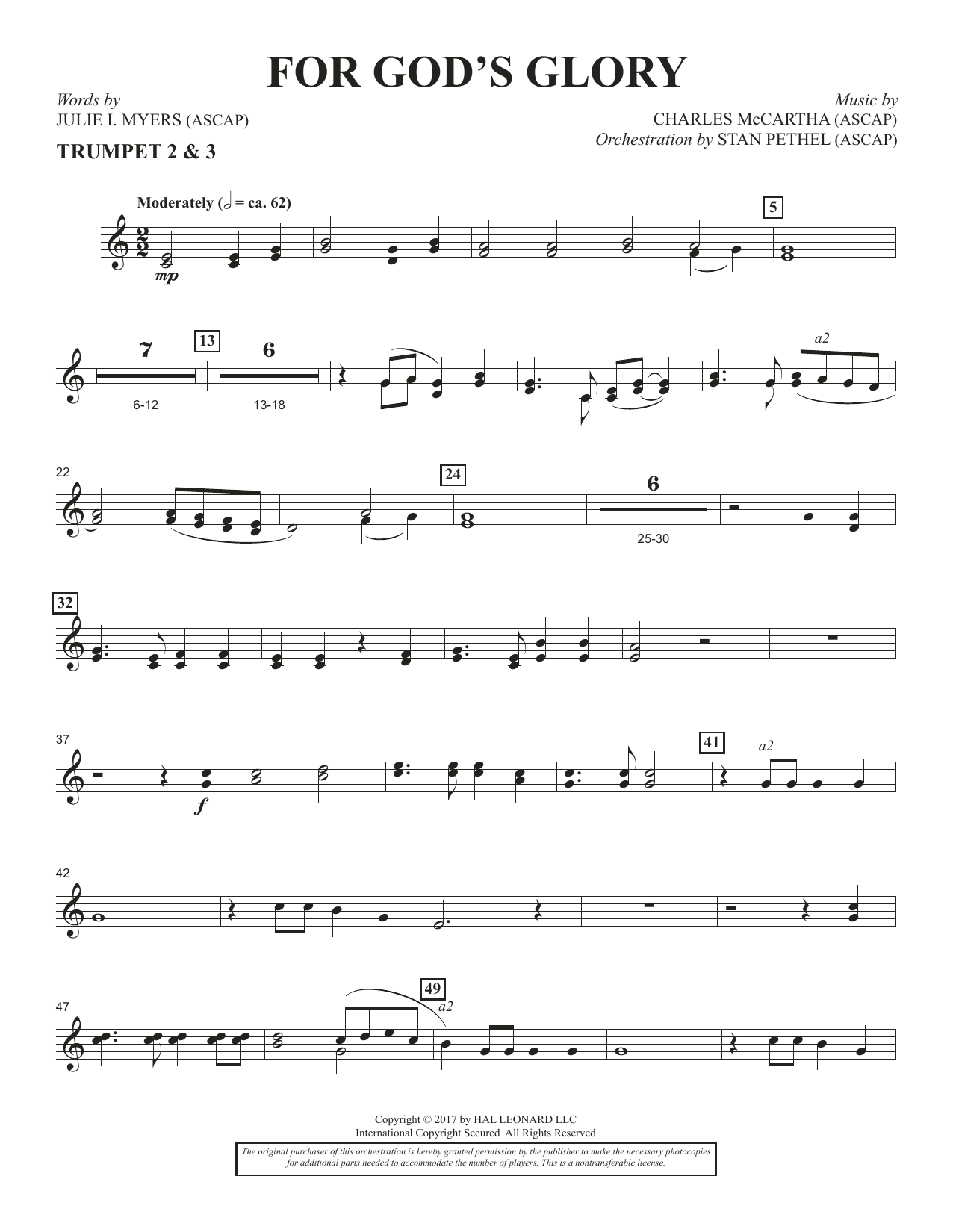 Learn to play Charles McCartha For God's Glory - Bb Trumpet 2,3 sheet music for Choir Instrumental Pak in minutes. Charles McCartha For God's Glory - Bb Trumpet 2,3 sheet music notes and chords. Download Printable PDF.