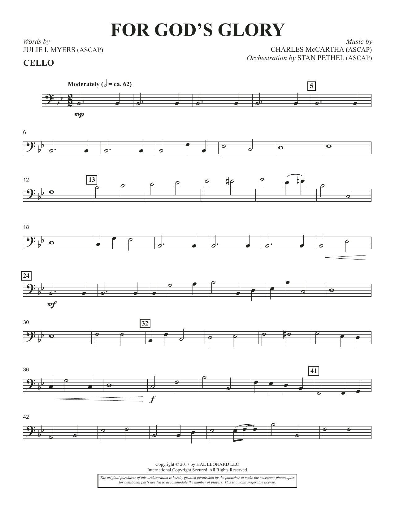 Learn to play Charles McCartha For God's Glory - Cello sheet music for Choir Instrumental Pak in minutes. Charles McCartha For God's Glory - Cello sheet music notes and chords. Download Printable PDF.