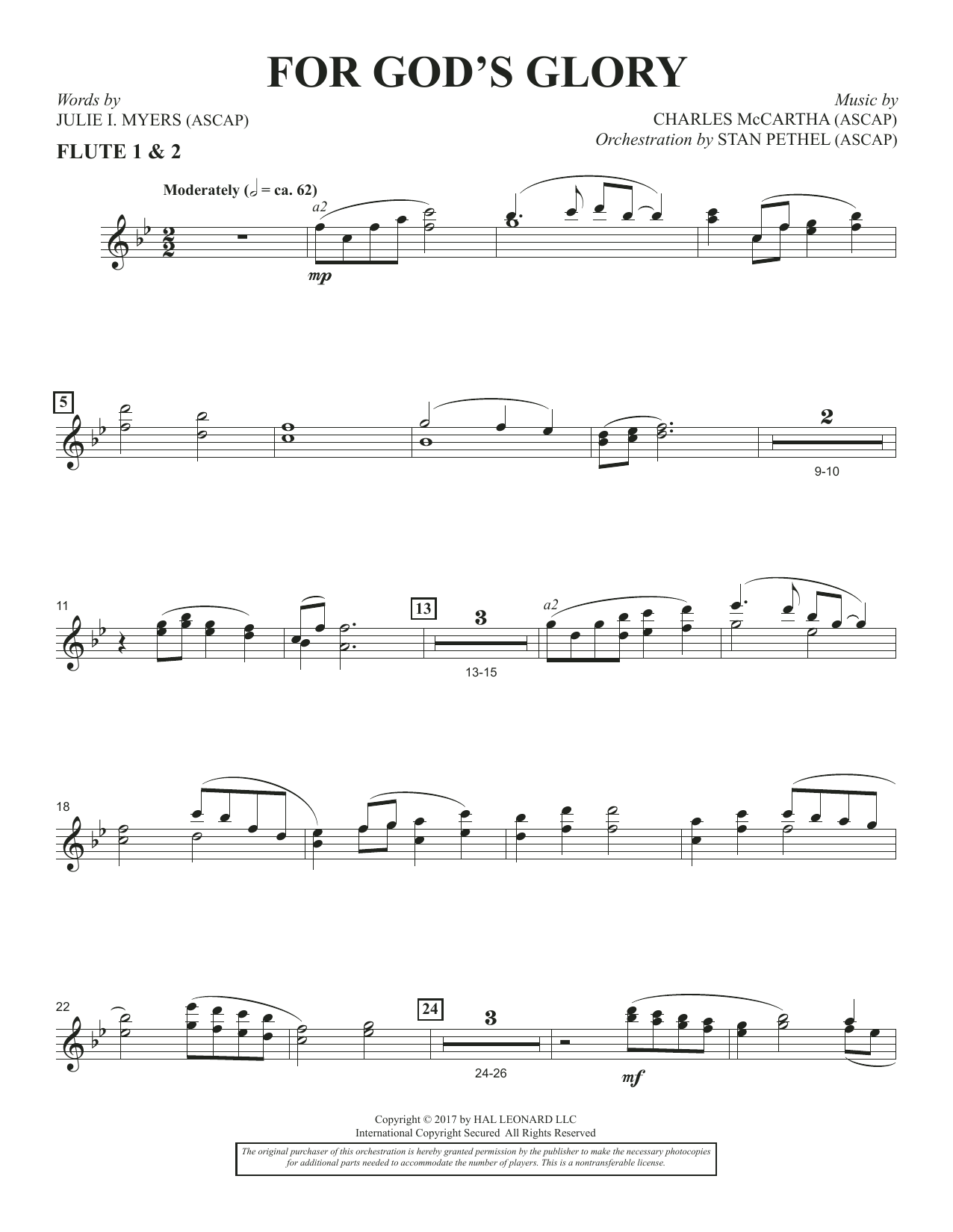 Learn to play Charles McCartha For God's Glory - Flute 1 & 2 sheet music for Choir Instrumental Pak in minutes. Charles McCartha For God's Glory - Flute 1 & 2 sheet music notes and chords. Download Printable PDF.