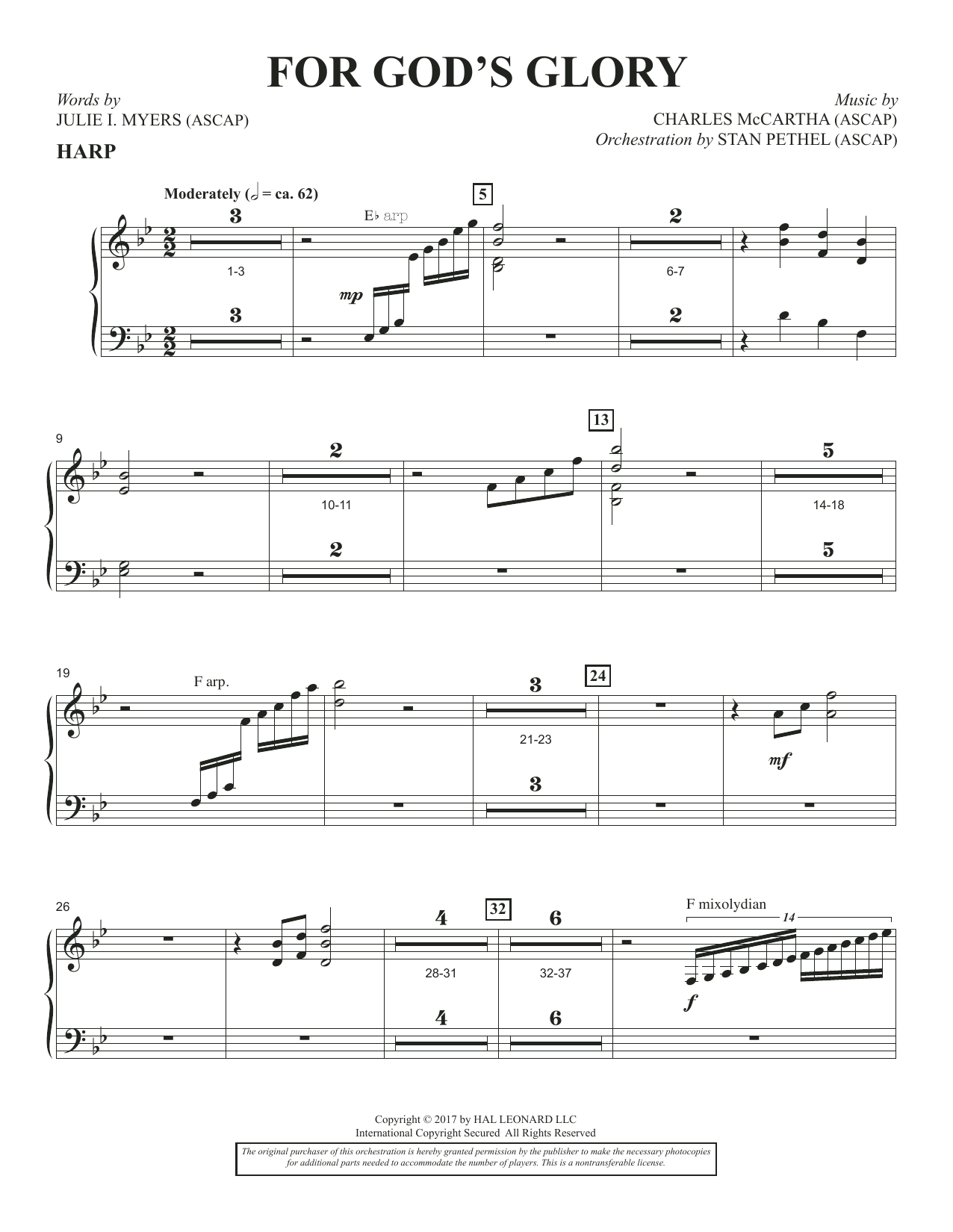 Learn to play Charles McCartha For God's Glory - Harp sheet music for Choir Instrumental Pak in minutes. Charles McCartha For God's Glory - Harp sheet music notes and chords. Download Printable PDF.