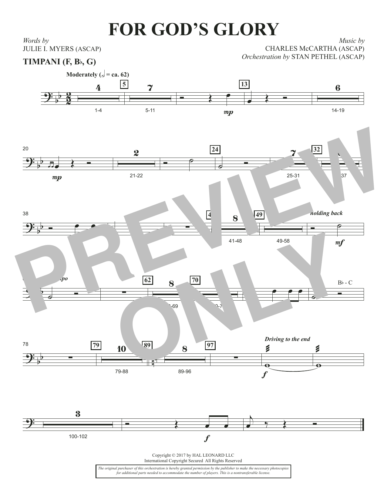 Learn to play Charles McCartha For God's Glory - Timpani sheet music for Choir Instrumental Pak in minutes. Charles McCartha For God's Glory - Timpani sheet music notes and chords. Download Printable PDF.