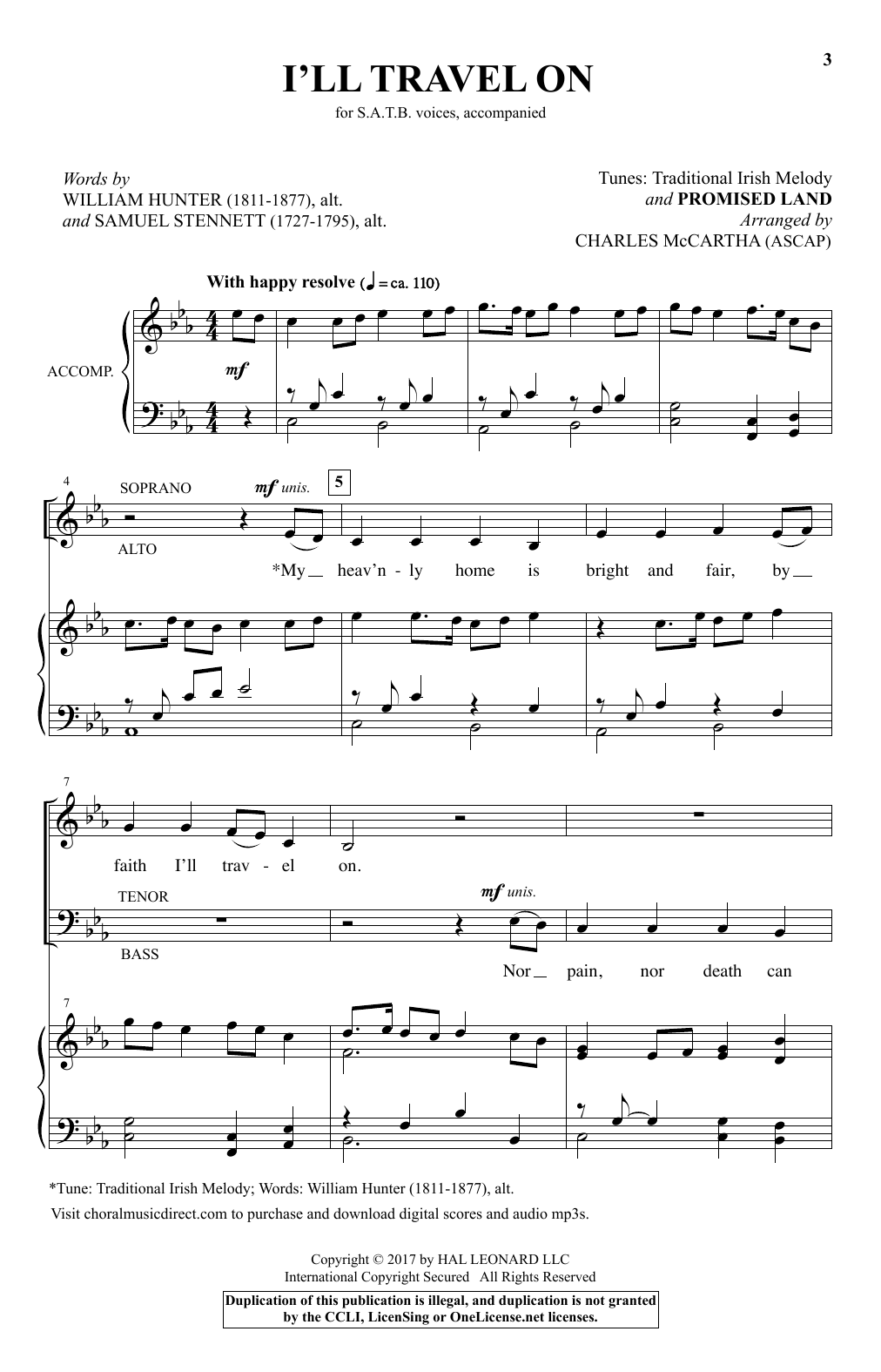 Learn to play Charles McCartha I'll Travel On sheet music for SATB Choir in minutes. Price: 3.9900$ Charles McCartha I'll Travel On sheet music notes and chords arranged for SATB Choir