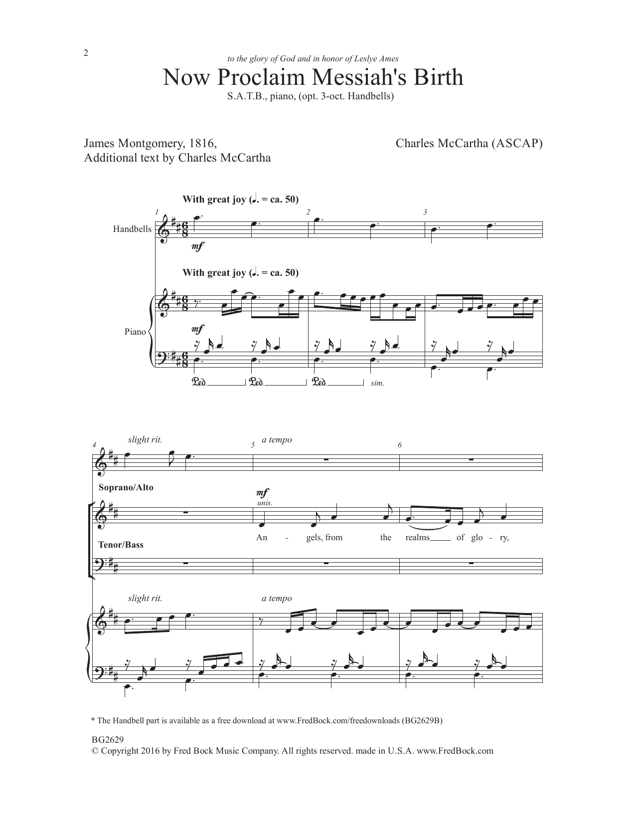 Learn to play Charles McCartha Now Proclaim Messiah's Birth sheet music for SATB Choir in minutes. Price: 3.9900$ Charles McCartha Now Proclaim Messiah's Birth sheet music notes and chords arranged for SATB Choir