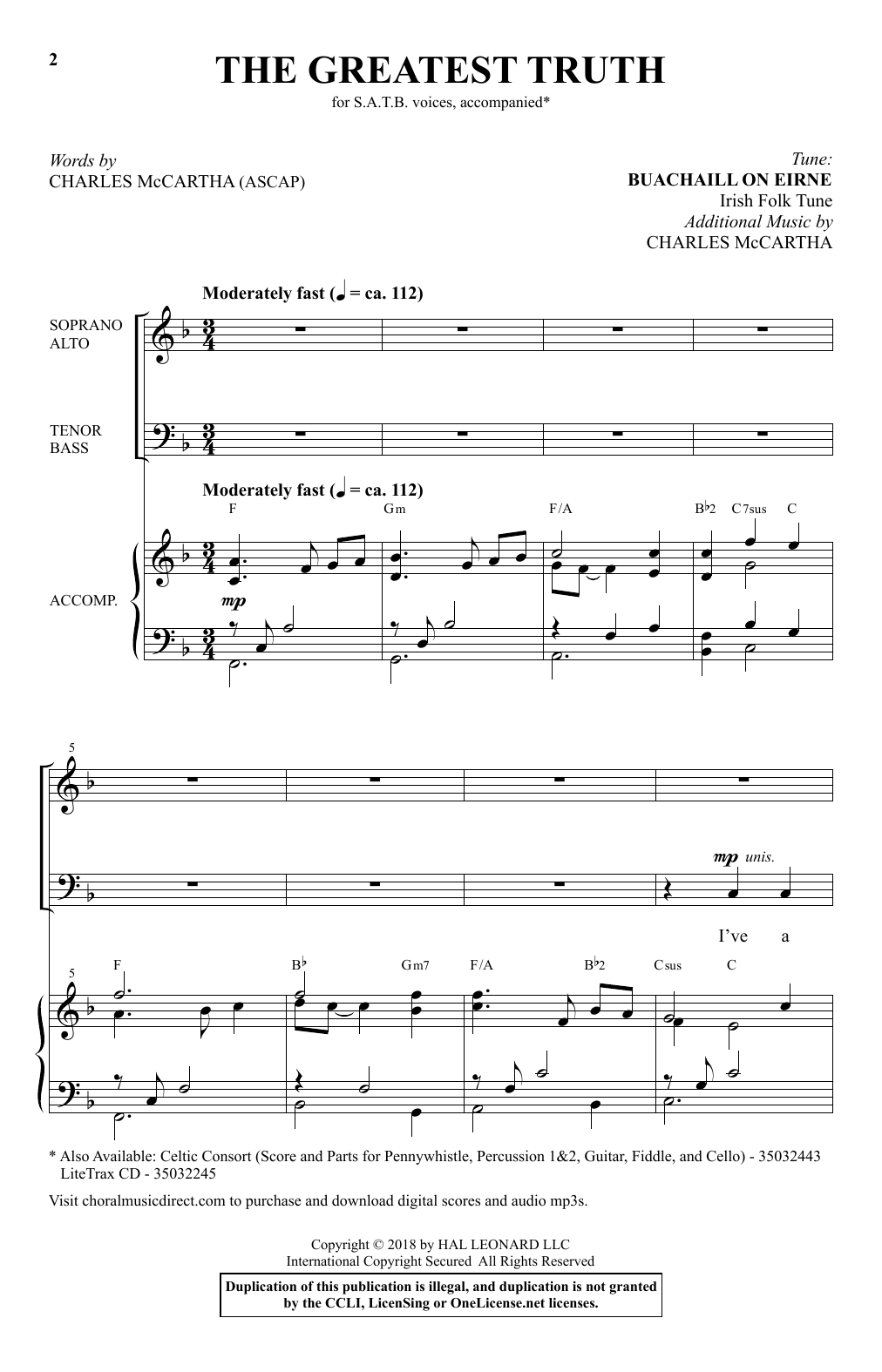 Charles McCartha The Greatest Truth sheet music notes and chords. Download Printable PDF.