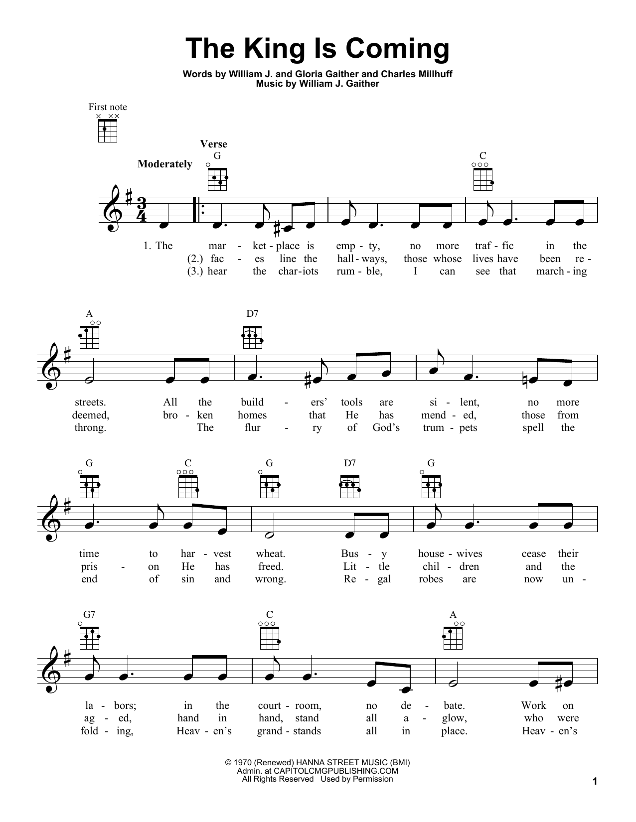 Download Charles Millhuff The King Is Coming Sheet Music And Pdf Chords