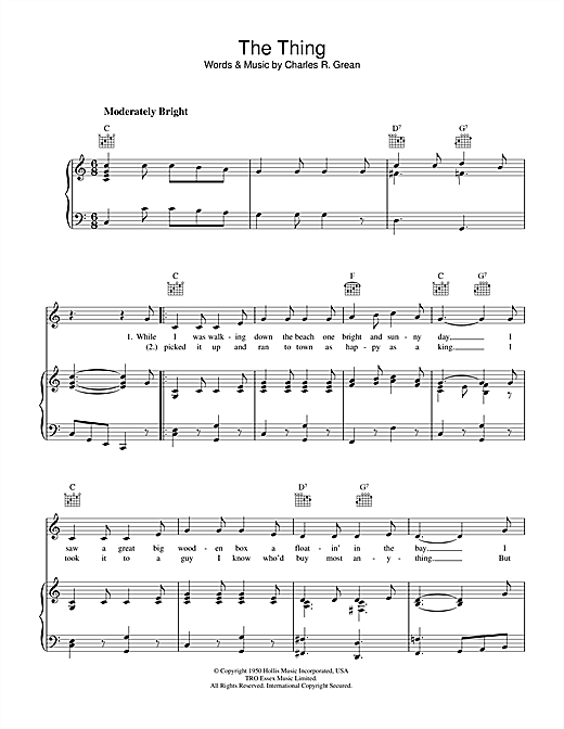 Charles R. Grean The Thing sheet music notes and chords. Download Printable PDF.