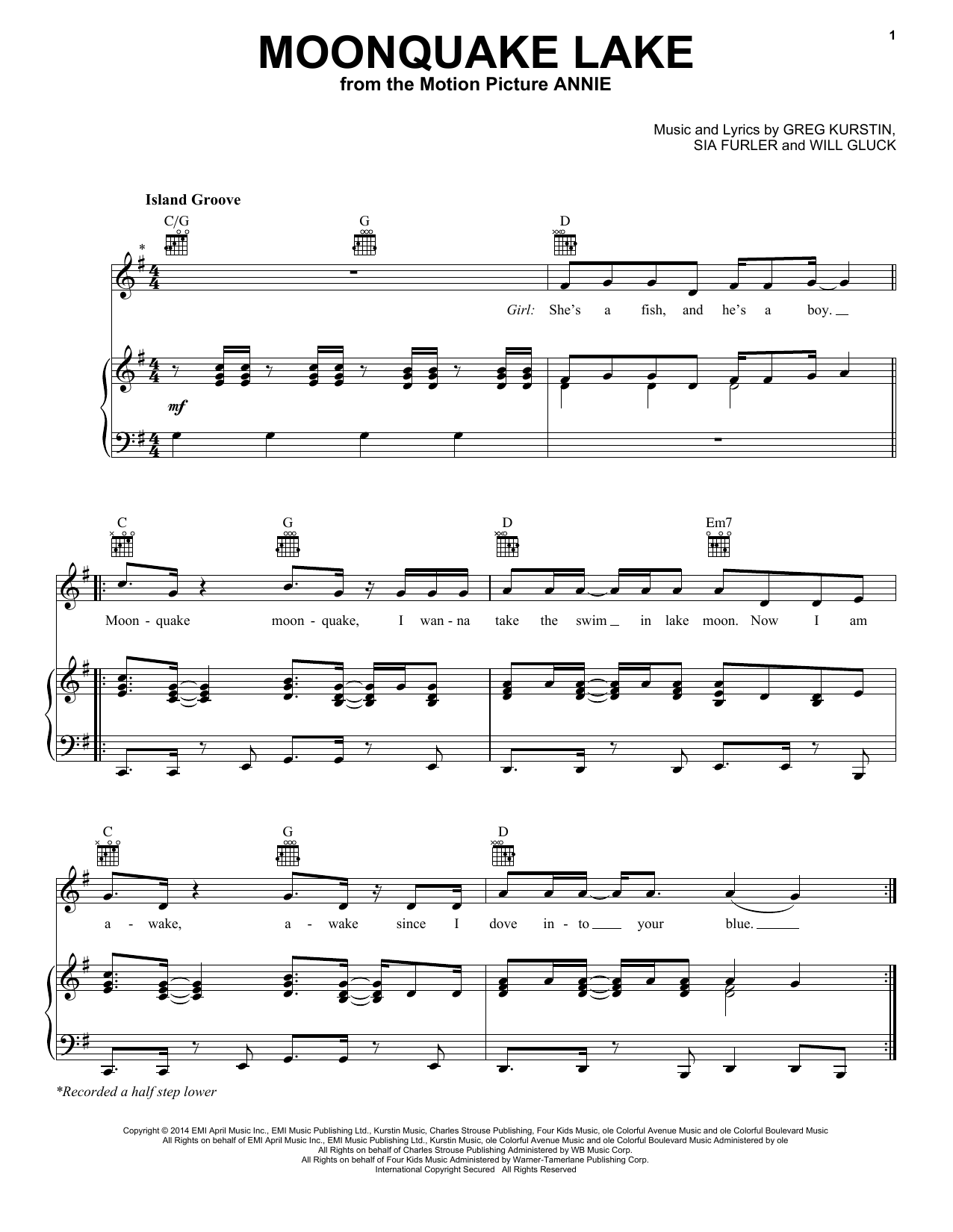 Charles Strouse Moonquake Lake sheet music notes and chords. Download Printable PDF.