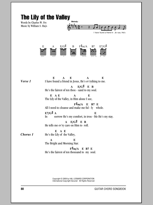 Learn to play Charles W. Fry The Lily Of The Valley sheet music for Guitar Chords/Lyrics in minutes. Charles W. Fry The Lily Of The Valley sheet music notes and chords. Download Printable PDF.