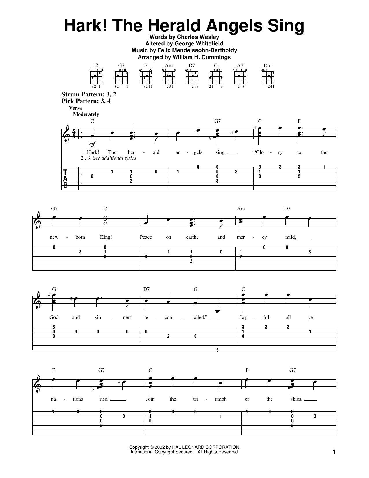 Charles Wesley Hark! The Herald Angels Sing sheet music notes and chords. Download Printable PDF.