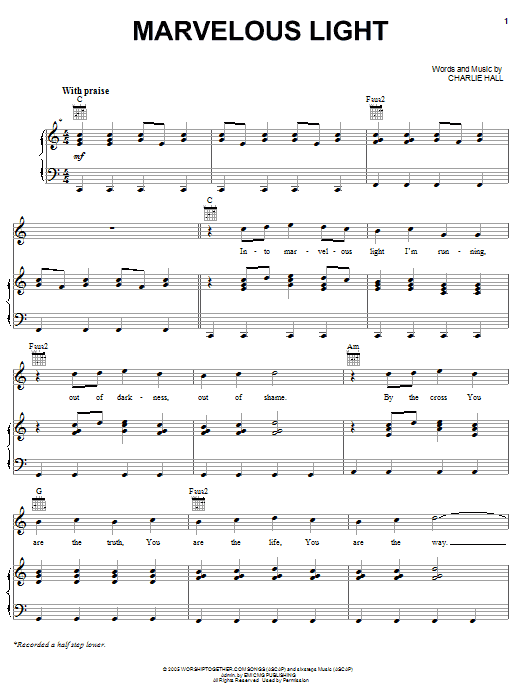 Charlie Hall Marvelous Light sheet music notes and chords. Download Printable PDF.