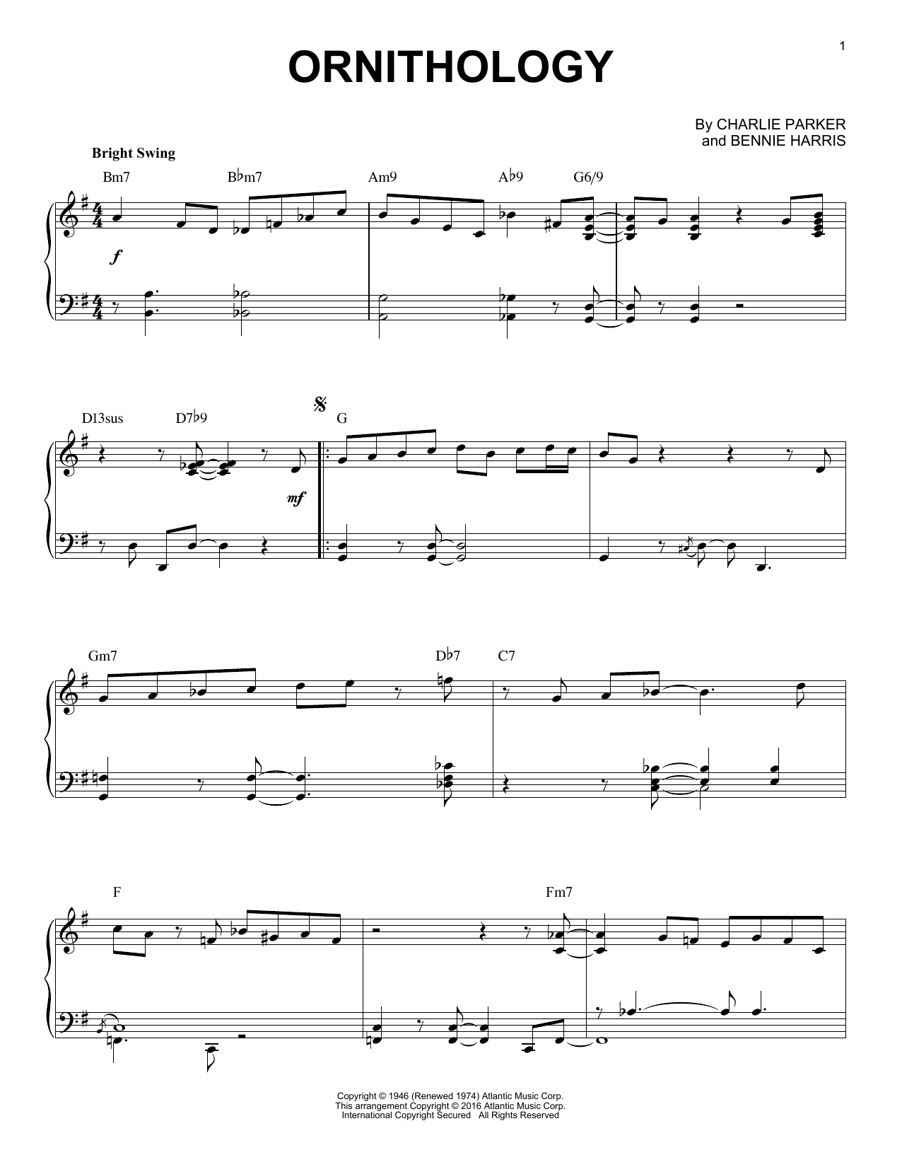 Learn to play Charlie Parker Ornithology (arr. Brent Edstrom) sheet music for Piano Solo in minutes. Charlie Parker Ornithology (arr. Brent Edstrom) sheet music notes and chords. Download Printable PDF.