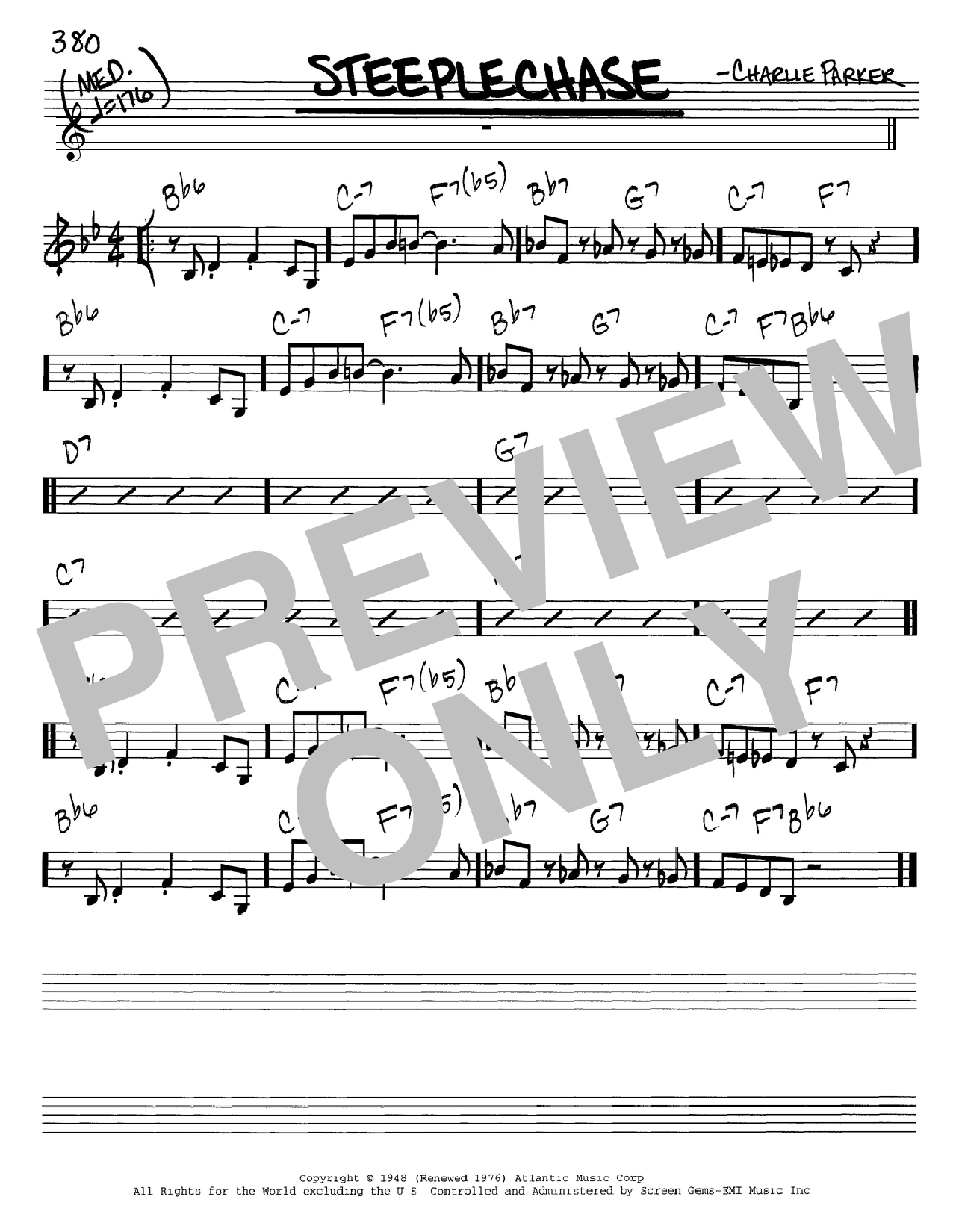 Charlie Parker Steeplechase sheet music notes and chords. Download Printable PDF.