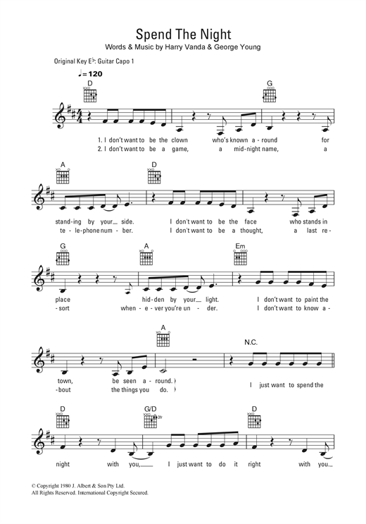 Cheetah Spend The Night sheet music notes and chords. Download Printable PDF.