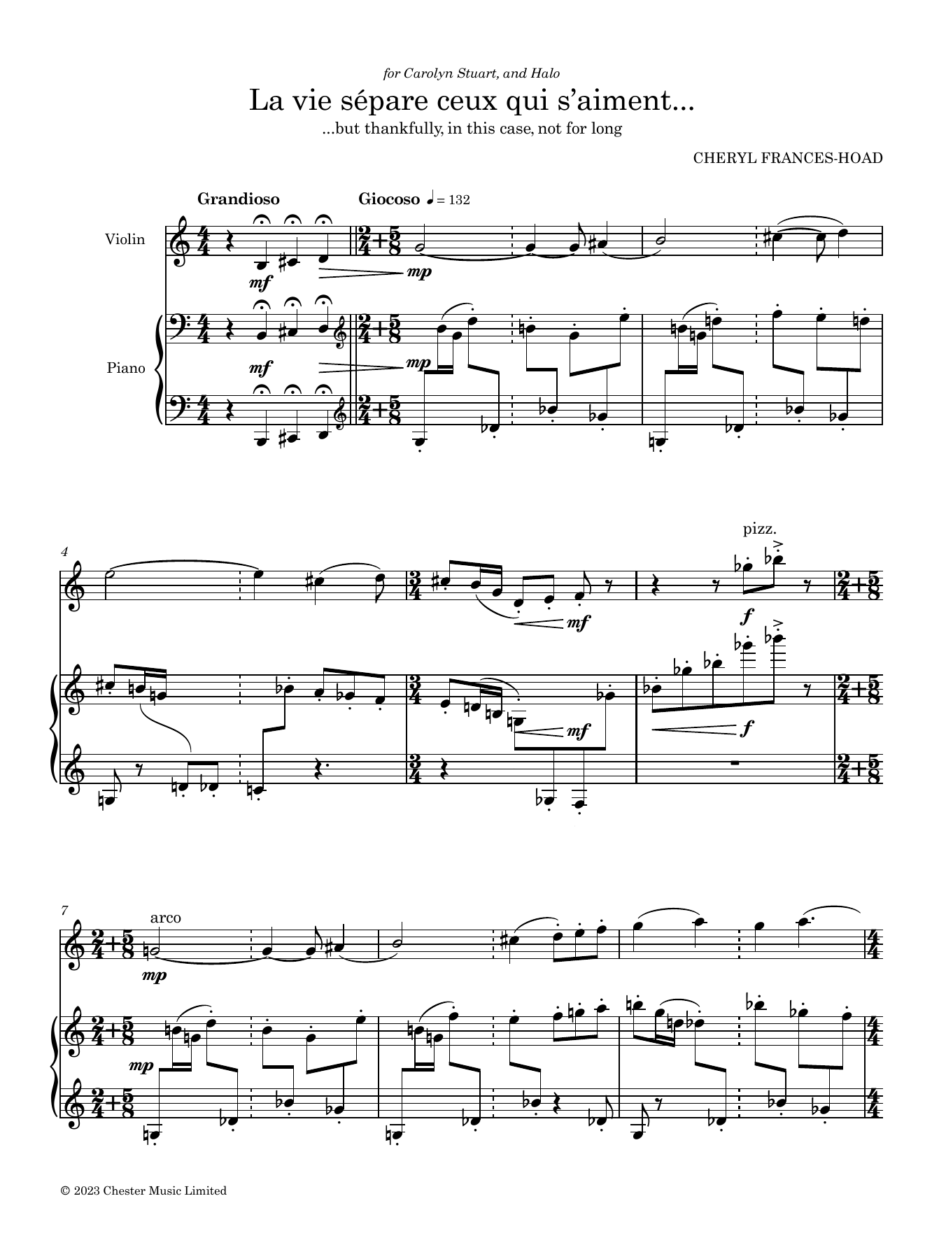 Cheryl Frances-Hoad La vie sépare ceux qui s'aiment sheet music notes and chords. Download Printable PDF.