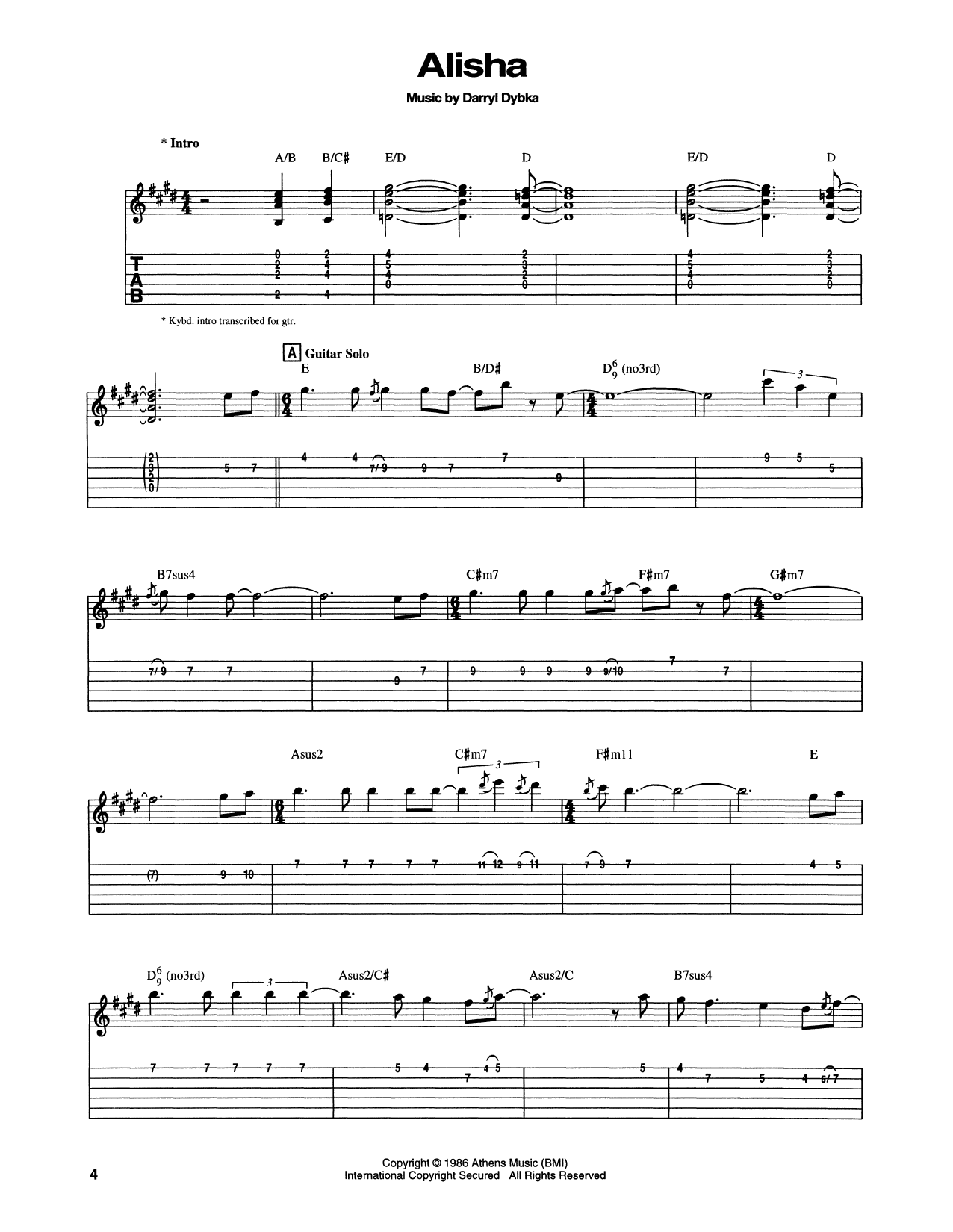 Chet Atkins Alisha sheet music notes and chords. Download Printable PDF.