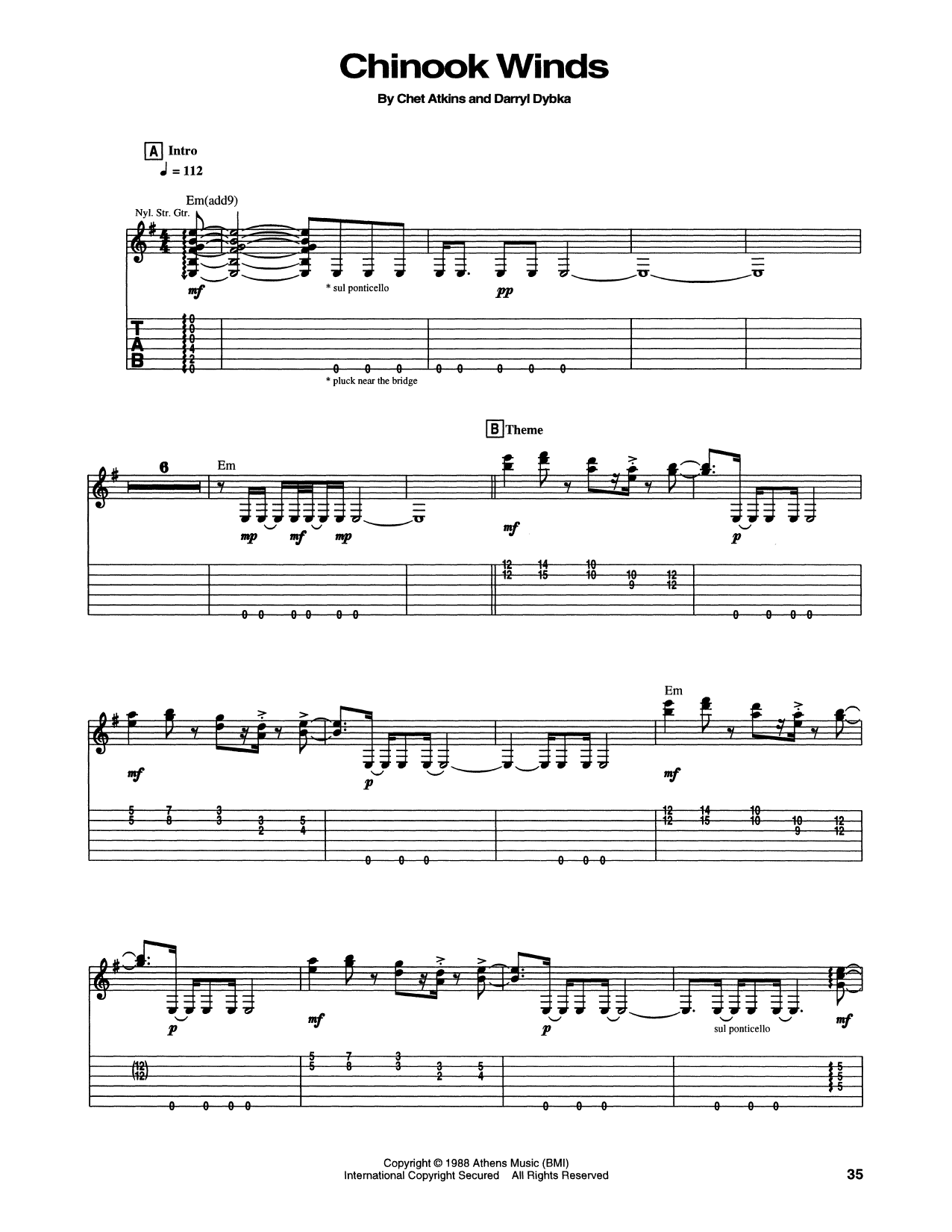 Chet Atkins Chinhook Winds sheet music notes and chords. Download Printable PDF.