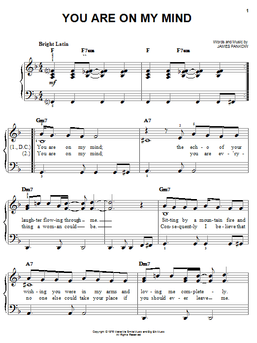 Learn to play Chicago You Are On My Mind sheet music for Easy Piano in minutes. Price: 6.9900$ Chicago You Are On My Mind sheet music notes and chords arranged for Easy Piano