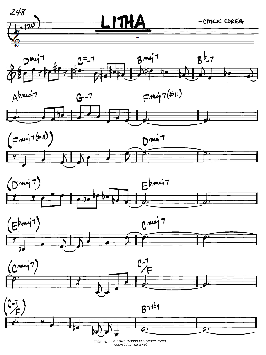 Learn to play Chick Corea Litha sheet music for Real Book – Melody & Chords in minutes. Chick Corea Litha sheet music notes and chords. Download Printable PDF.