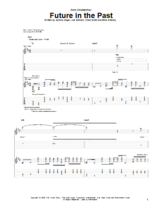 Chickenfoot Future In The Past sheet music notes and chords. Download Printable PDF.