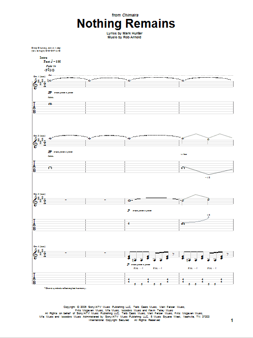 Chimaira Nothing Remains sheet music notes and chords. Download Printable PDF.