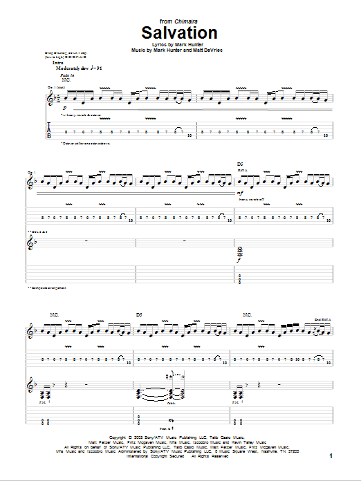 Chimaira Salvation sheet music notes and chords. Download Printable PDF.