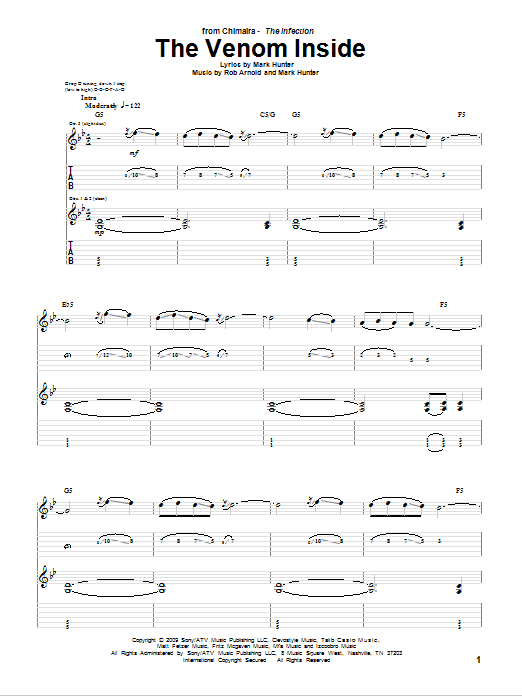 Chimaira The Venom Inside sheet music notes and chords. Download Printable PDF.