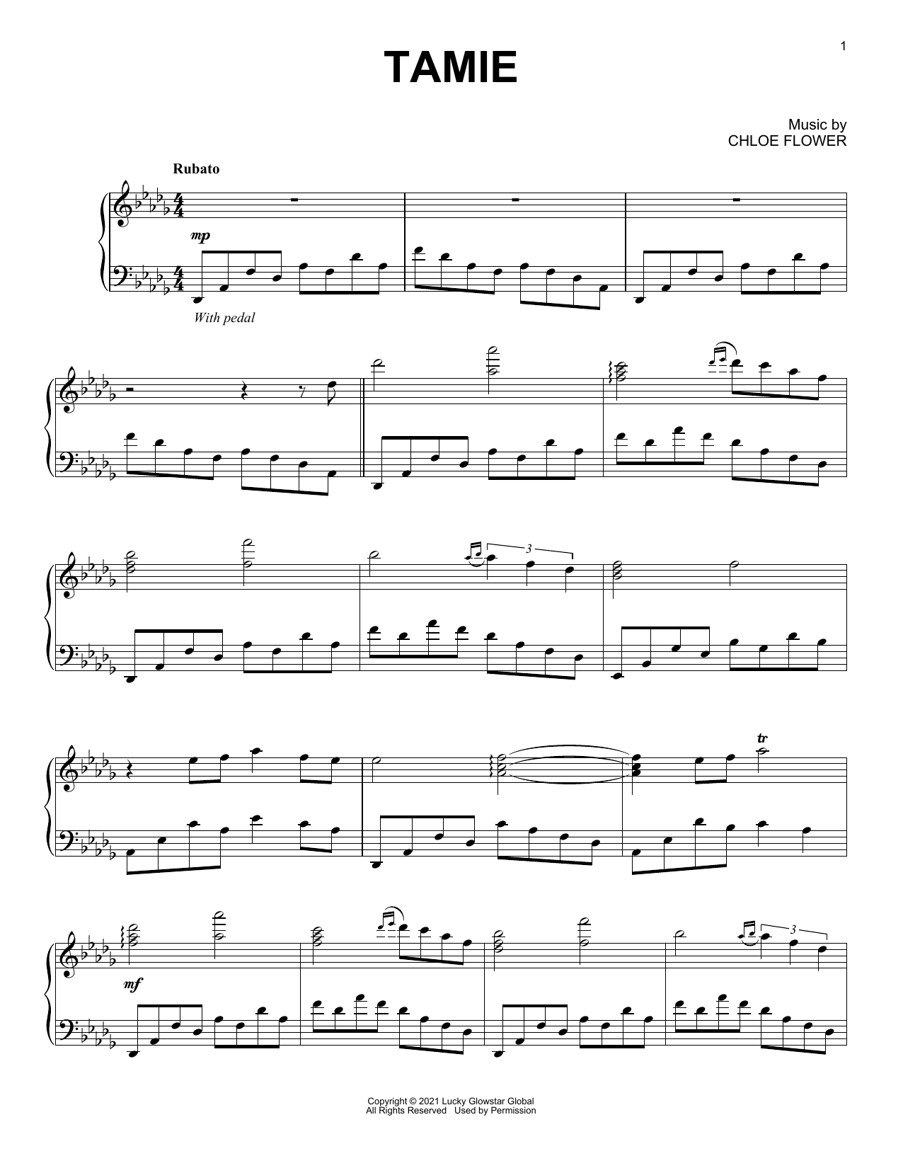 Chloe Flower Tamie sheet music notes and chords. Download Printable PDF.