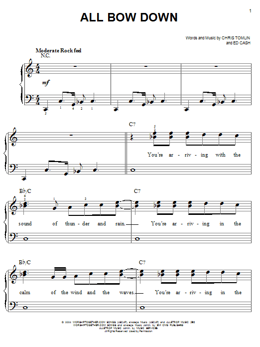 Chris Tomlin All Bow Down sheet music notes and chords. Download Printable PDF.