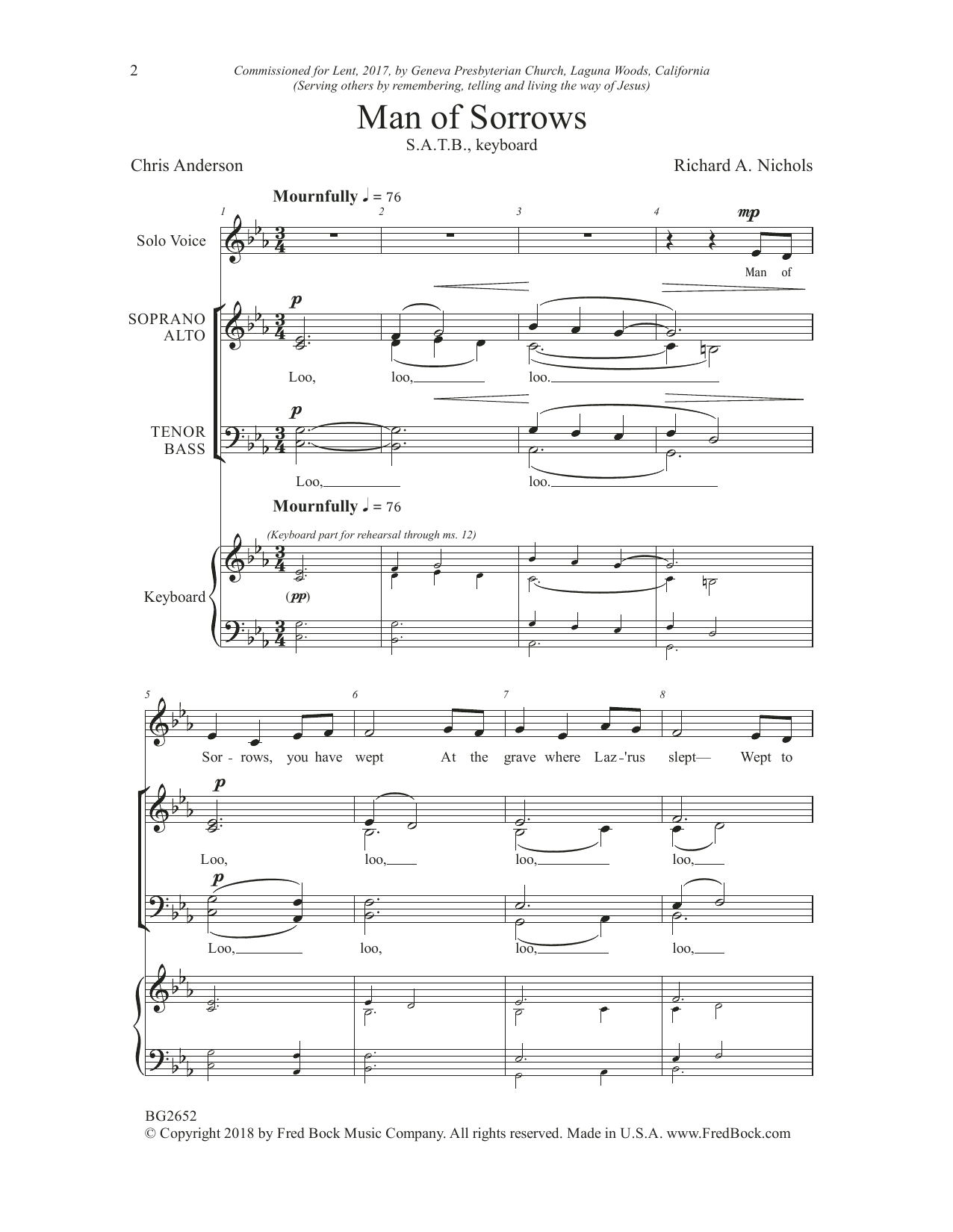 Learn to play Chris Anderson Man of Sorrows sheet music for SATB Choir in minutes. Price: 3.9900$ Chris Anderson Man of Sorrows sheet music notes and chords arranged for SATB Choir