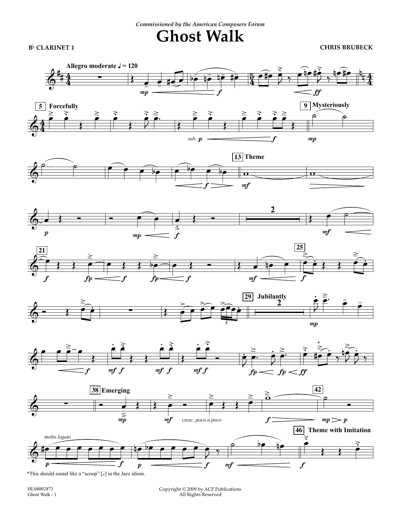 Learn to play Chris Brubeck Ghost Walk - Bb Clarinet 1 sheet music for Concert Band in minutes. Price: 5.9900$ Chris Brubeck Ghost Walk - Bb Clarinet 1 sheet music notes and chords arranged for Concert Band