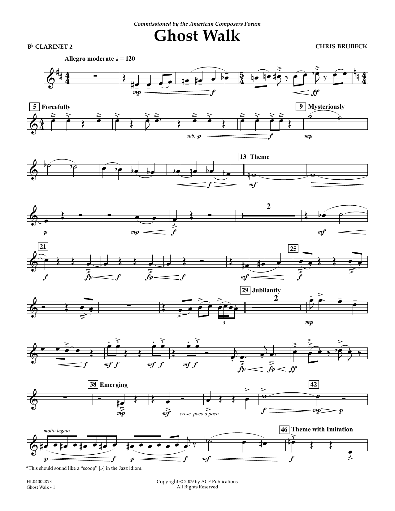 Learn to play Chris Brubeck Ghost Walk - Bb Clarinet 2 sheet music for Concert Band in minutes. Price: 5.9900$ Chris Brubeck Ghost Walk - Bb Clarinet 2 sheet music notes and chords arranged for Concert Band