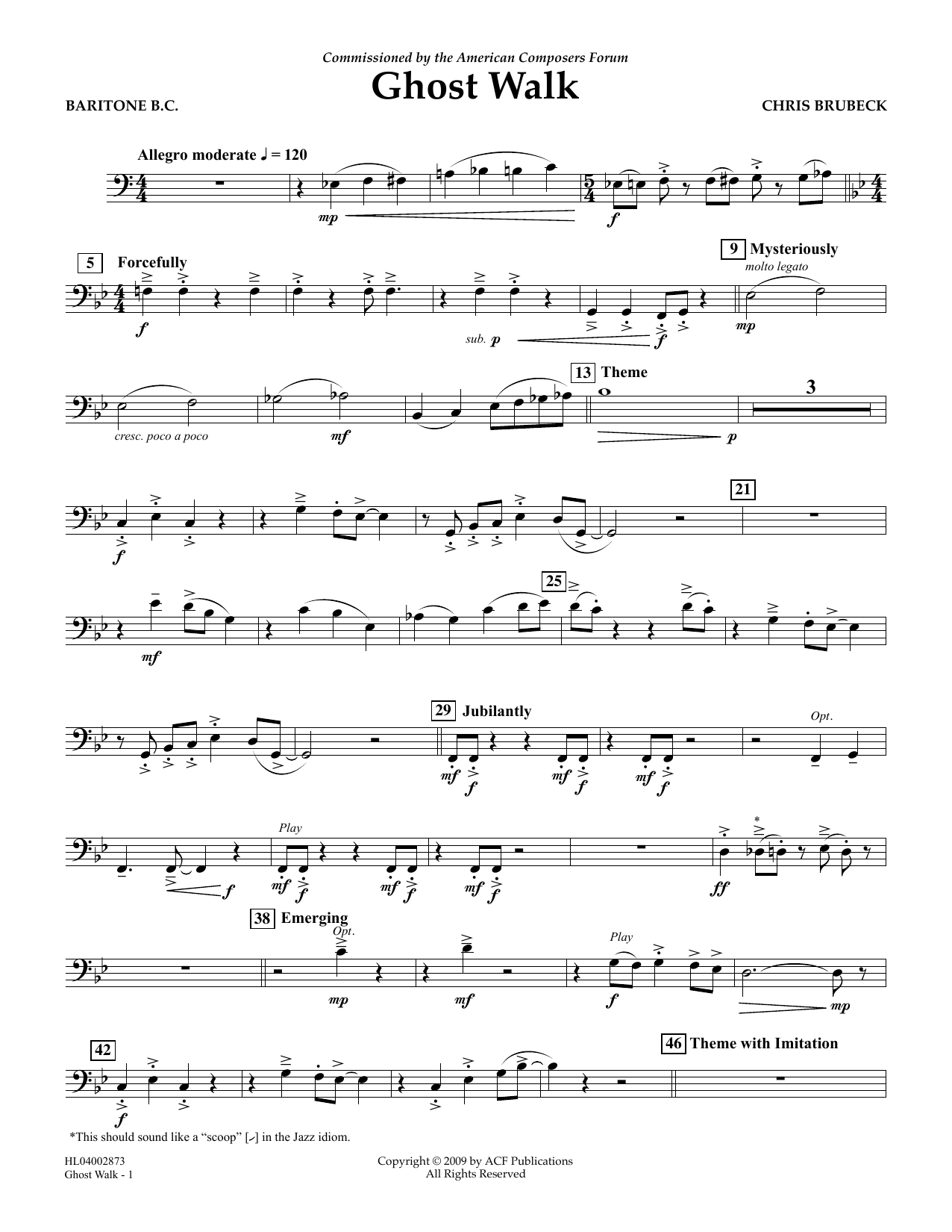 Learn to play Chris Brubeck Ghost Walk - Euphonium in Bass Clef sheet music for Concert Band in minutes. Price: 5.9900$ Chris Brubeck Ghost Walk - Euphonium in Bass Clef sheet music notes and chords arranged for Concert Band