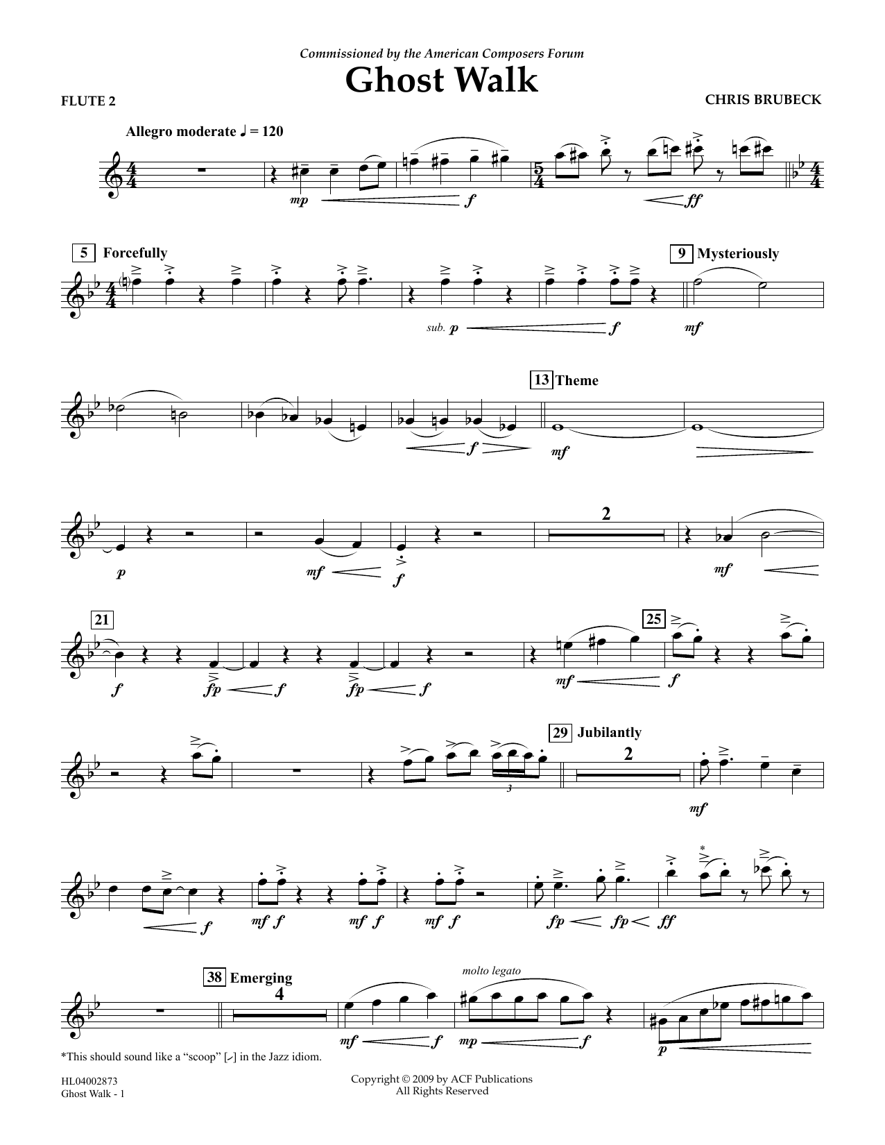 Learn to play Chris Brubeck Ghost Walk - Flute 2 sheet music for Concert Band in minutes. Price: 5.9900$ Chris Brubeck Ghost Walk - Flute 2 sheet music notes and chords arranged for Concert Band