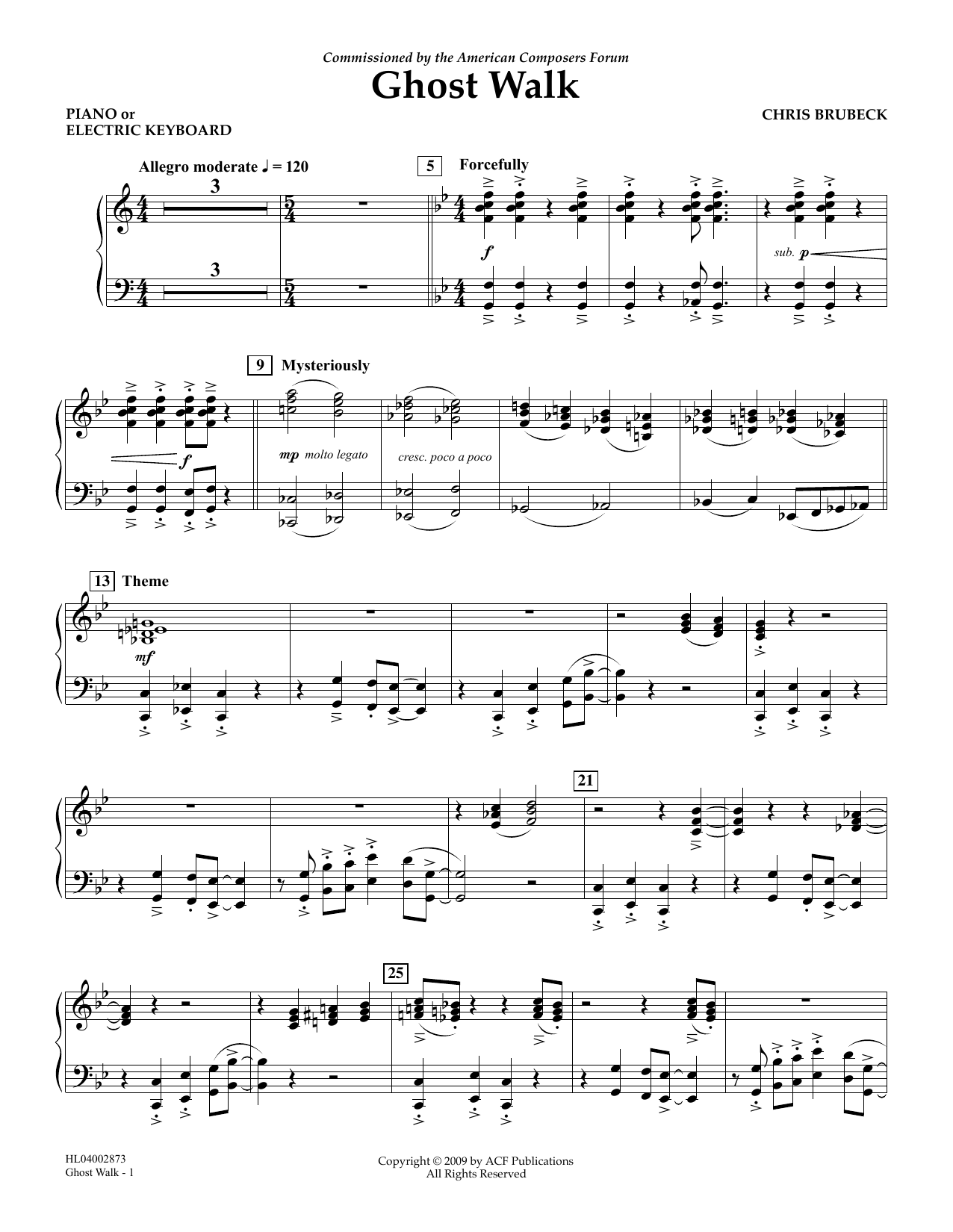 Learn to play Chris Brubeck Ghost Walk - Piano sheet music for Concert Band in minutes. Price: 5.9900$ Chris Brubeck Ghost Walk - Piano sheet music notes and chords arranged for Concert Band