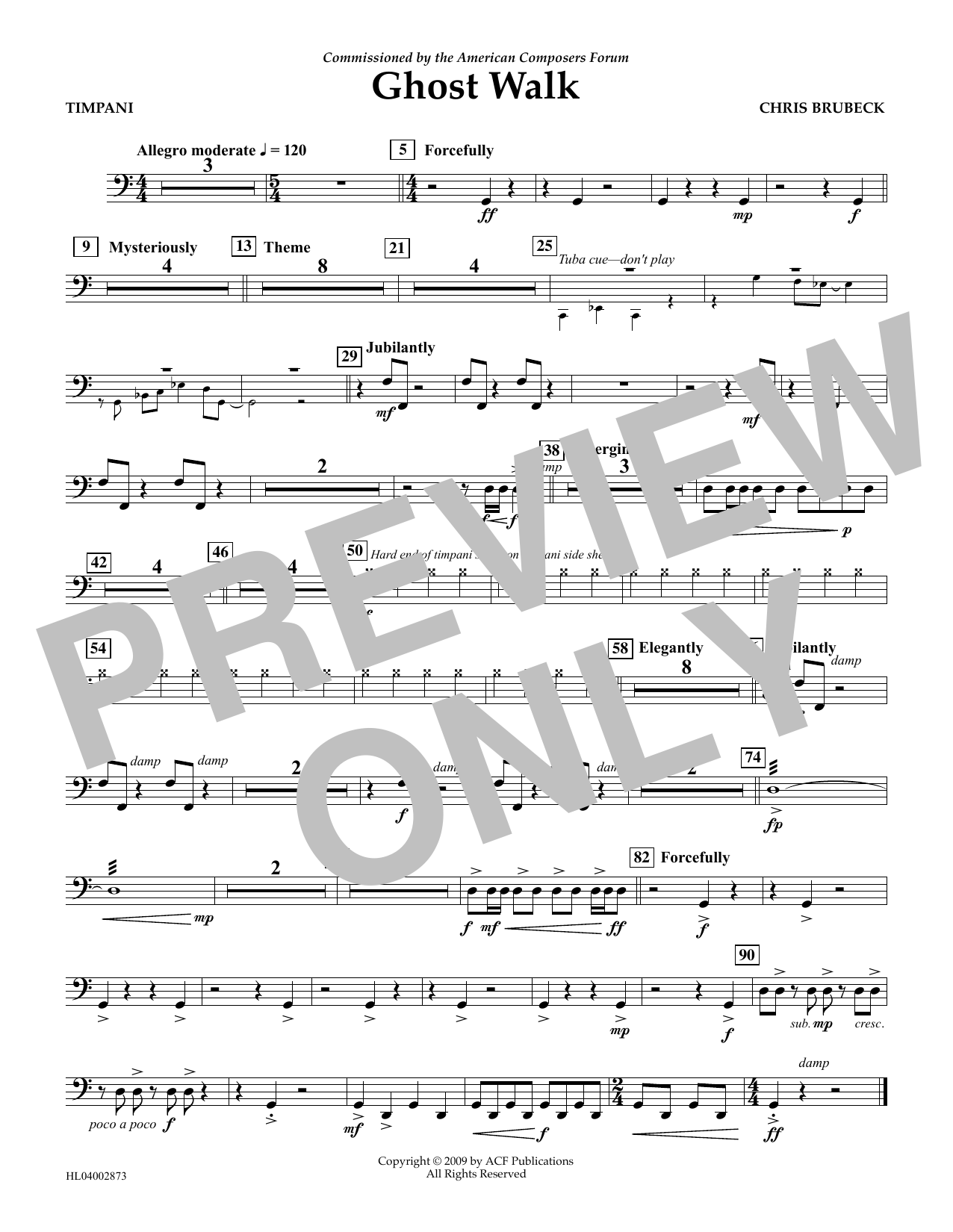 Learn to play Chris Brubeck Ghost Walk - Timpani sheet music for Concert Band in minutes. Price: 5.9900$ Chris Brubeck Ghost Walk - Timpani sheet music notes and chords arranged for Concert Band