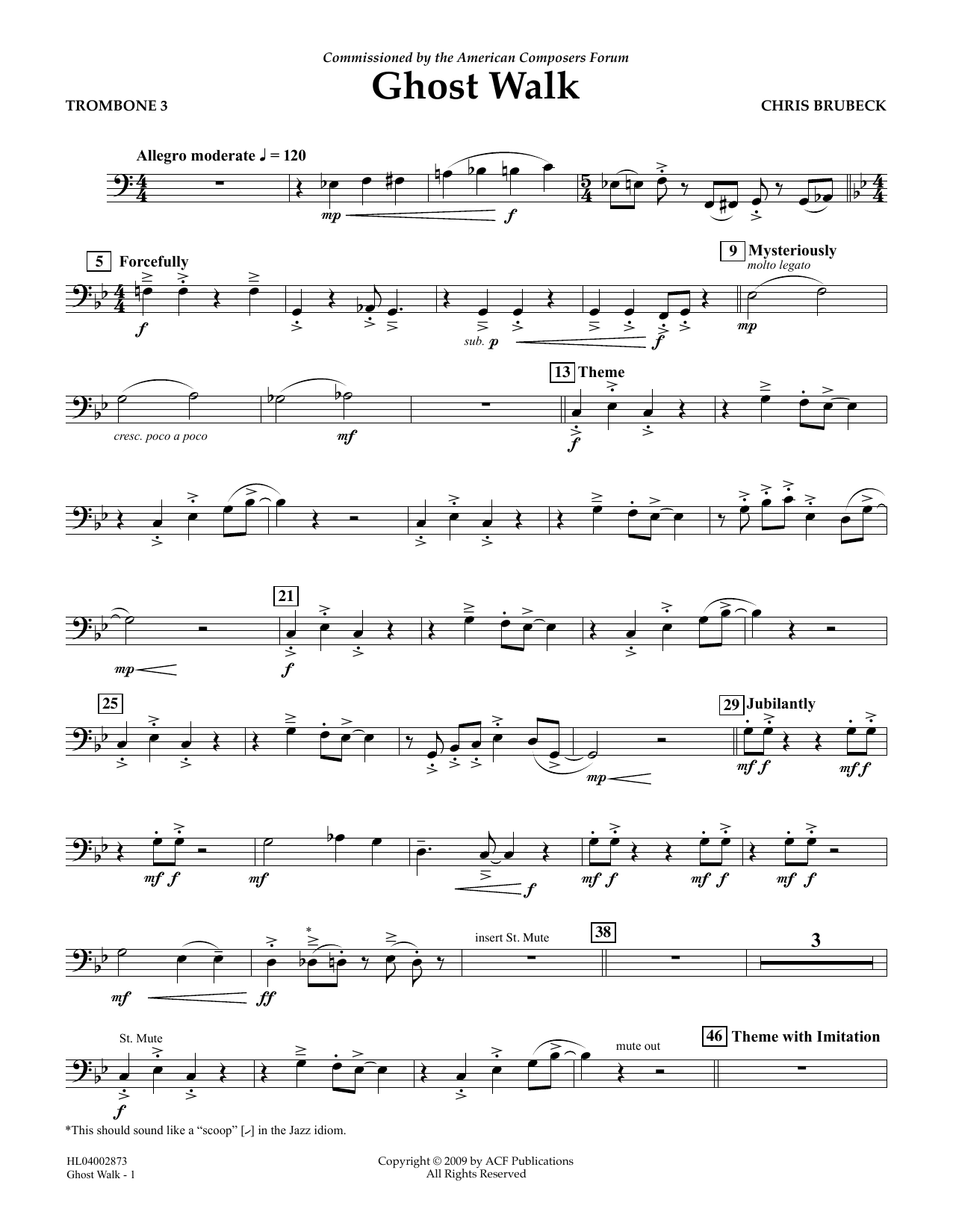 Learn to play Chris Brubeck Ghost Walk - Trombone 3 sheet music for Concert Band in minutes. Price: 5.9900$ Chris Brubeck Ghost Walk - Trombone 3 sheet music notes and chords arranged for Concert Band