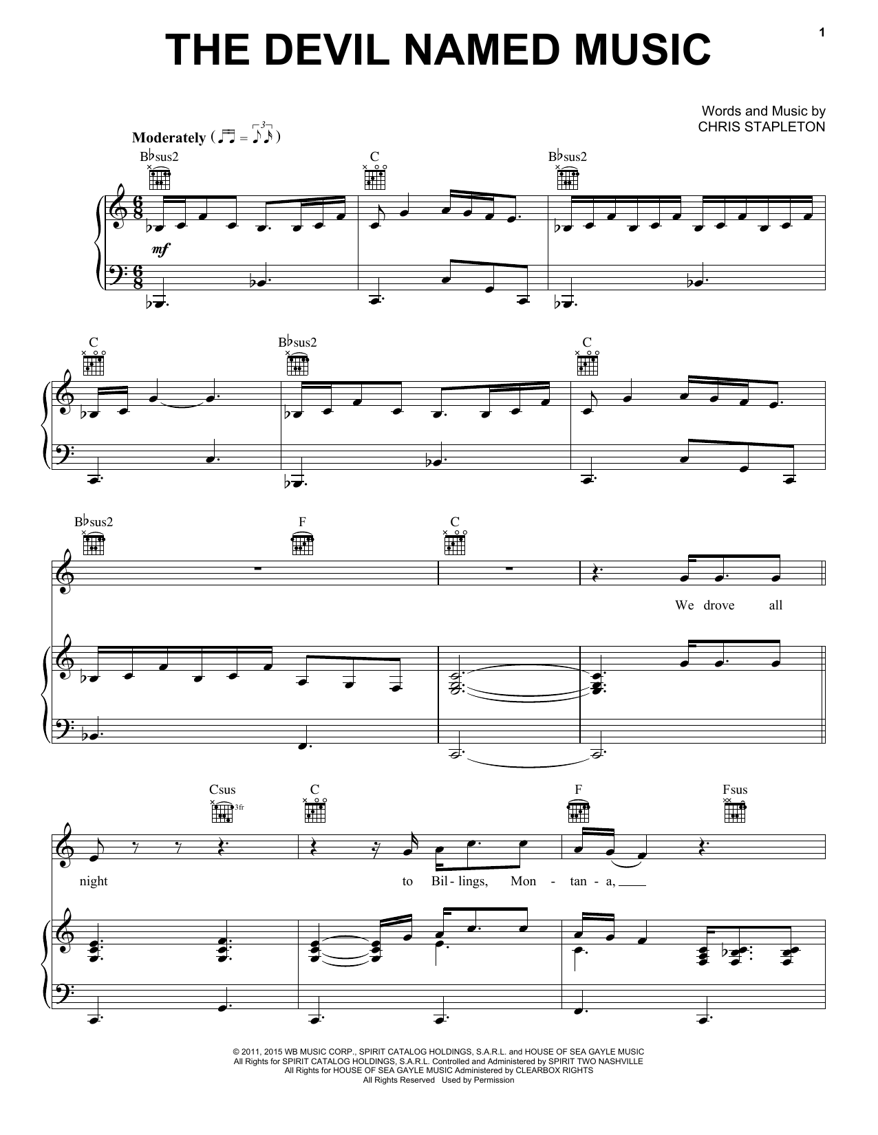 Learn to play Chris Stapleton The Devil Named Music sheet music for Piano, Vocal & Guitar Chords (Right-Hand Melody) in minutes. Price: 7.8900$ Chris Stapleton The Devil Named Music sheet music notes and chords arranged for Piano, Vocal & Guitar Chords (Right-Hand Melody)