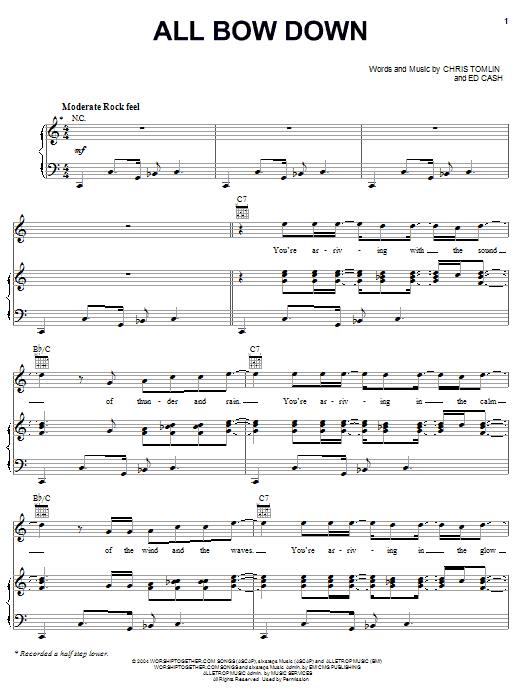 Chris Tomlin All Bow Down sheet music notes and chords. Download Printable PDF.