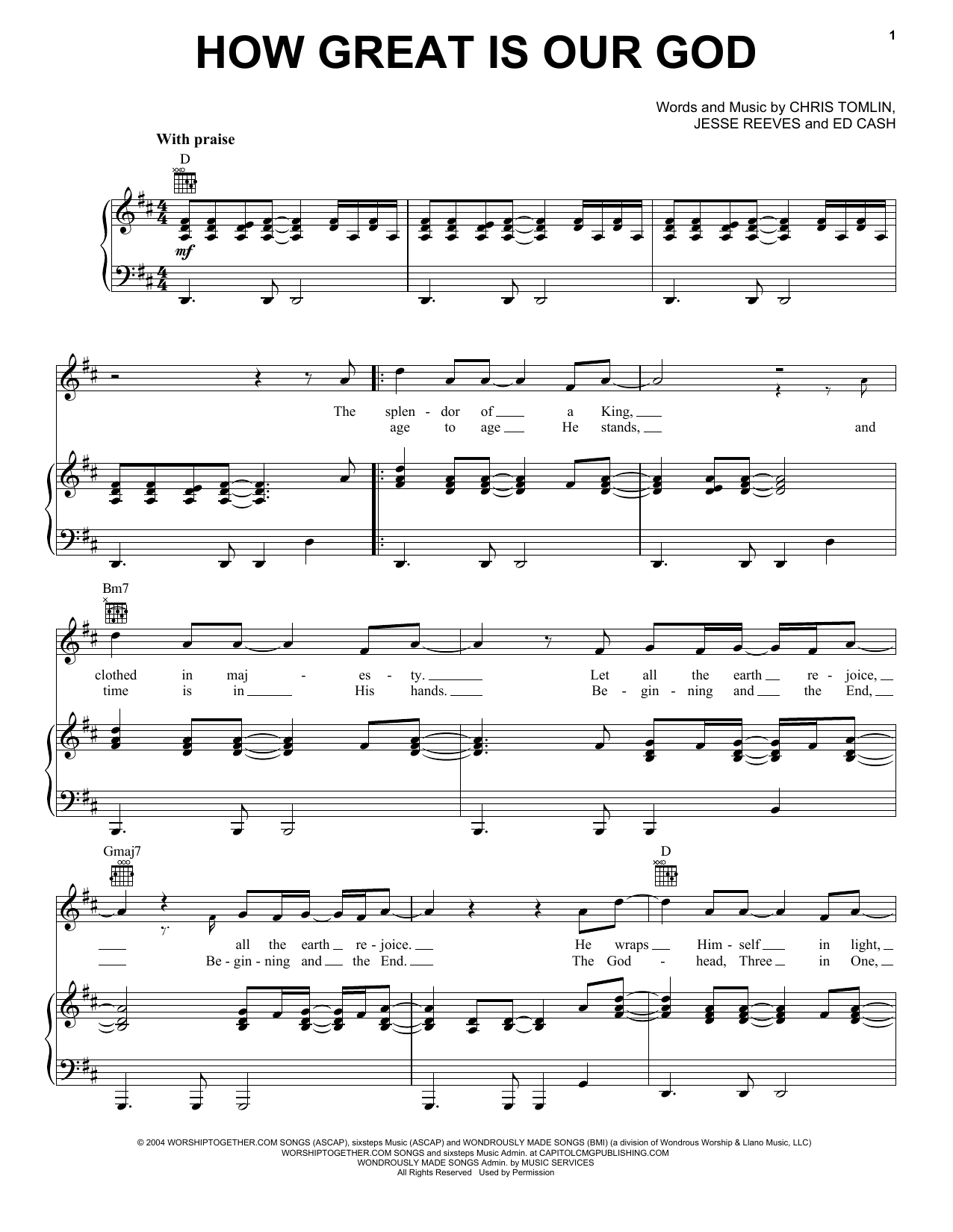 Chris Tomlin How Great Is Our God sheet music notes and chords. Download Printable PDF.