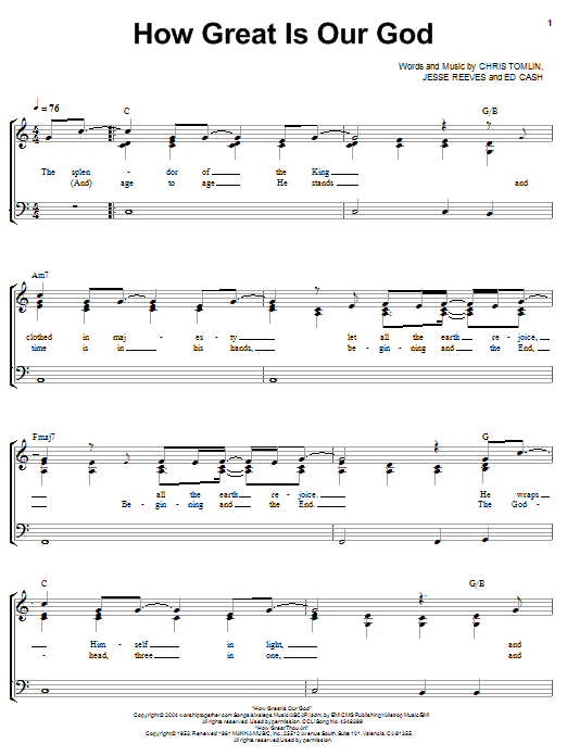 Chris Tomlin How Great Is Our God Sheet Music Pdf Notes Chords Christian Score Guitar Chords Lyrics Download Printable Sku 85870