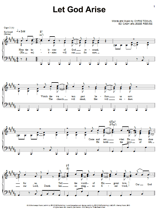 Chris Tomlin Let God Arise sheet music notes and chords. Download Printable PDF.